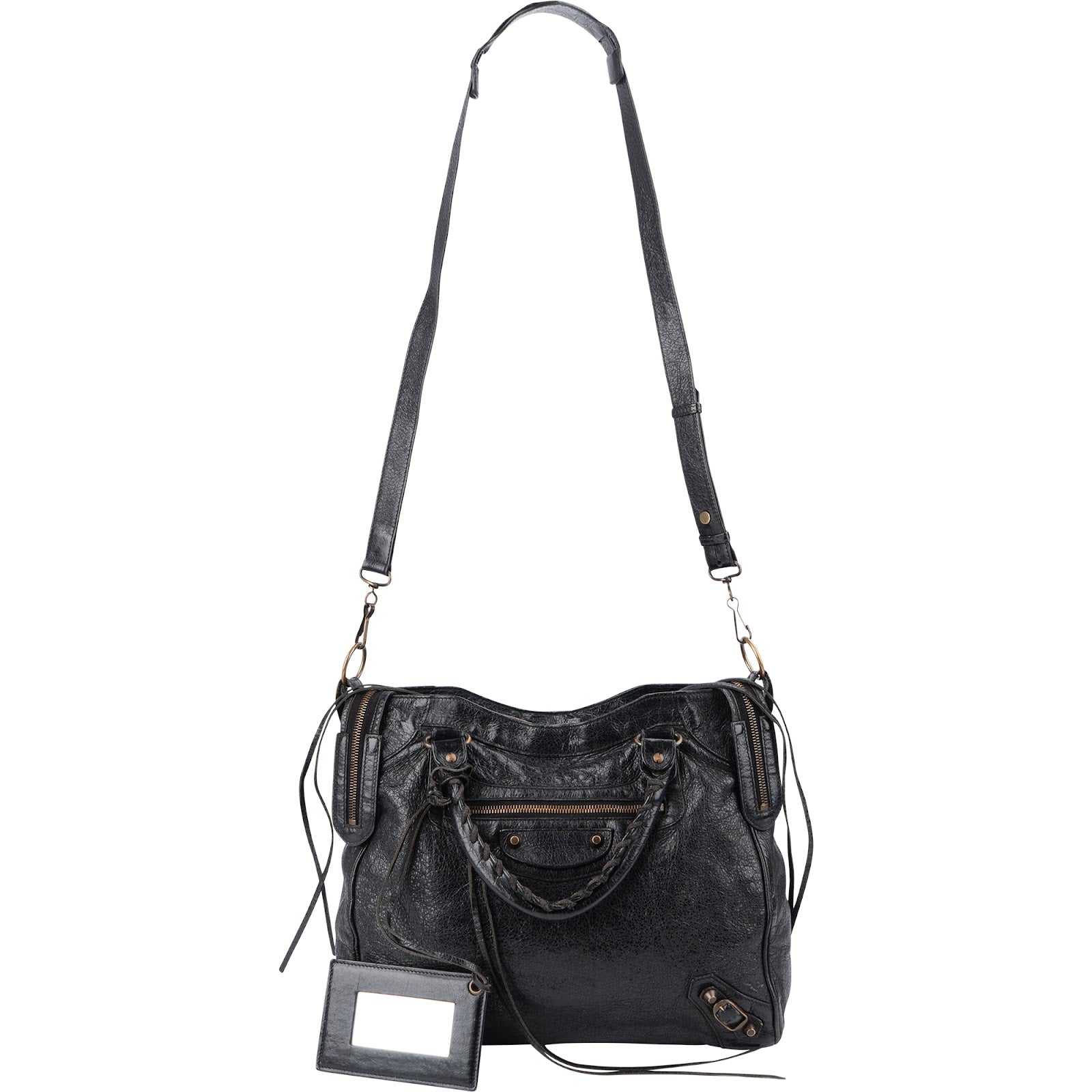 Balenciaga – czarna skórzana torba City Tote z serii Black Arena