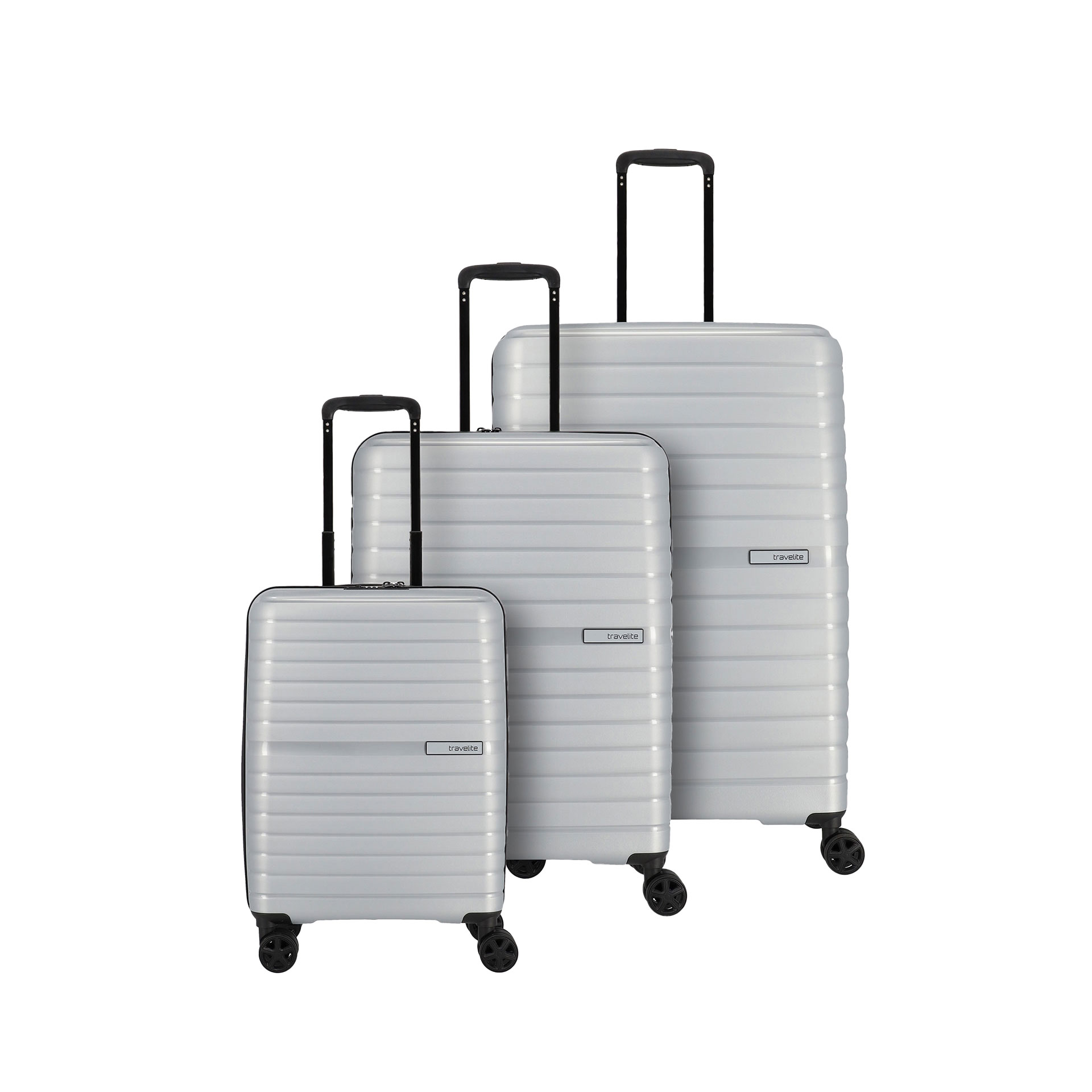 TRIENT suitcase set size L/M/S - silver