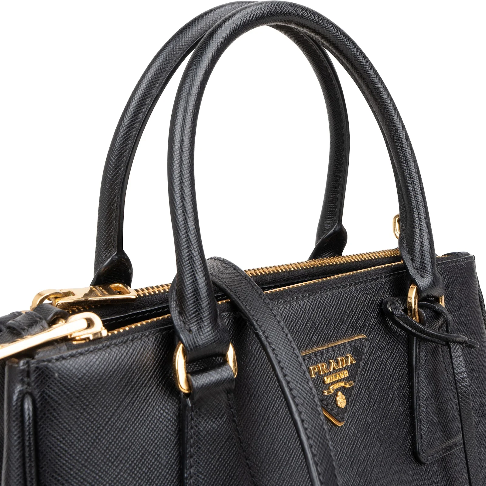 Prada Saffiano Leather Small Galleria Double ZIP Handbag