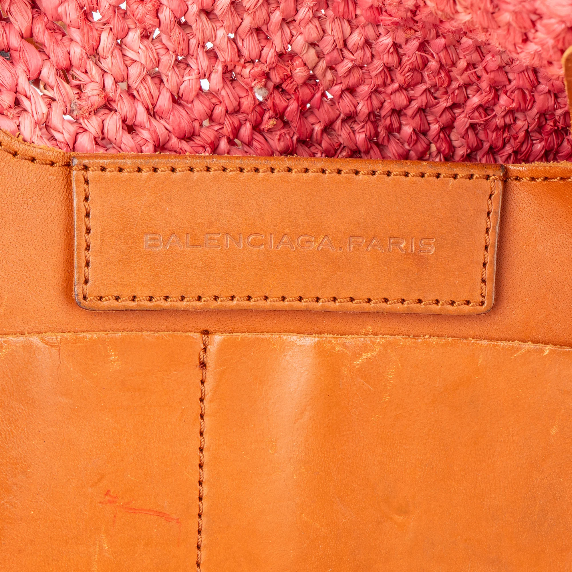 Balenciaga Raffia Panier City Handbag