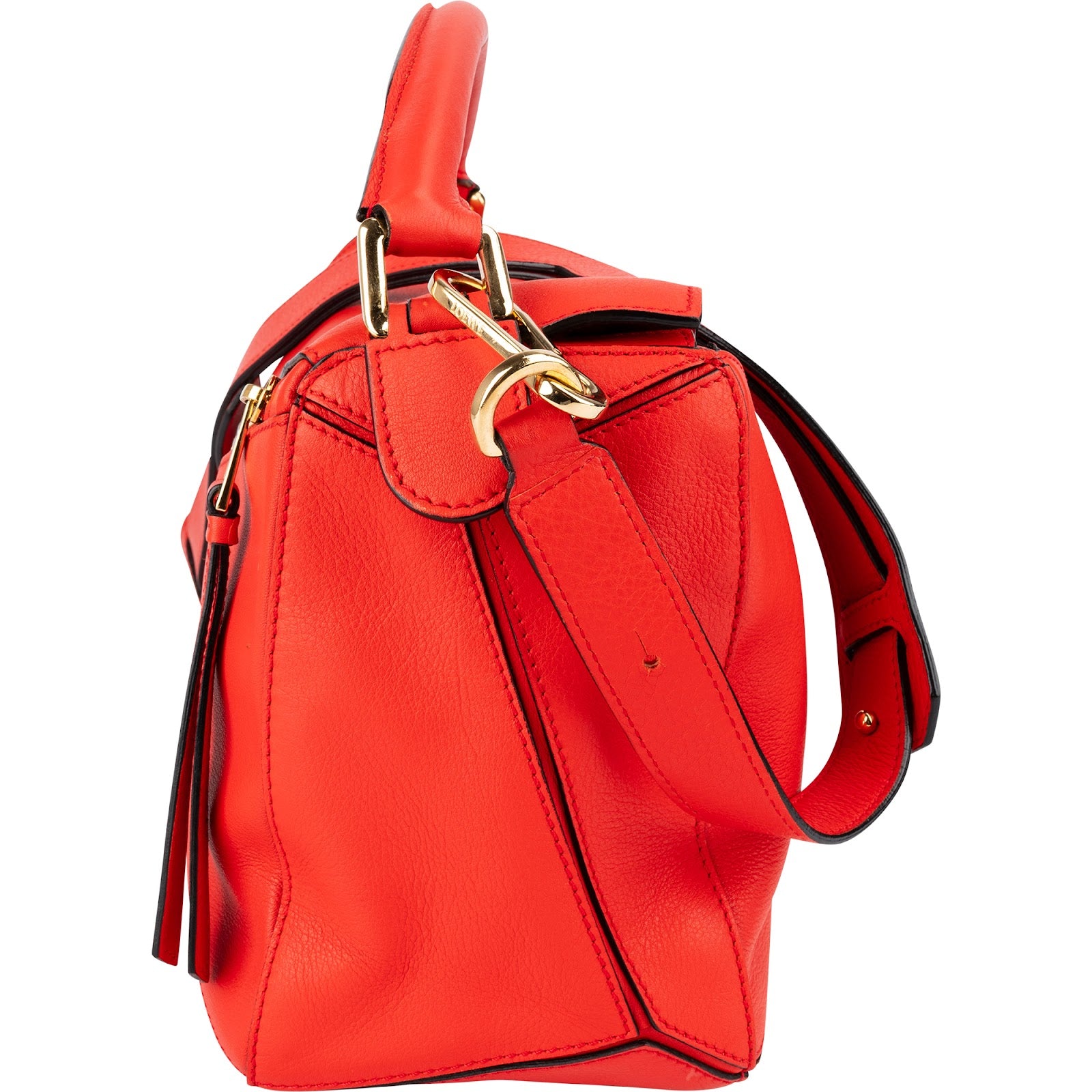 Loewe - Red Grained Calfskin Puzzle Handbag