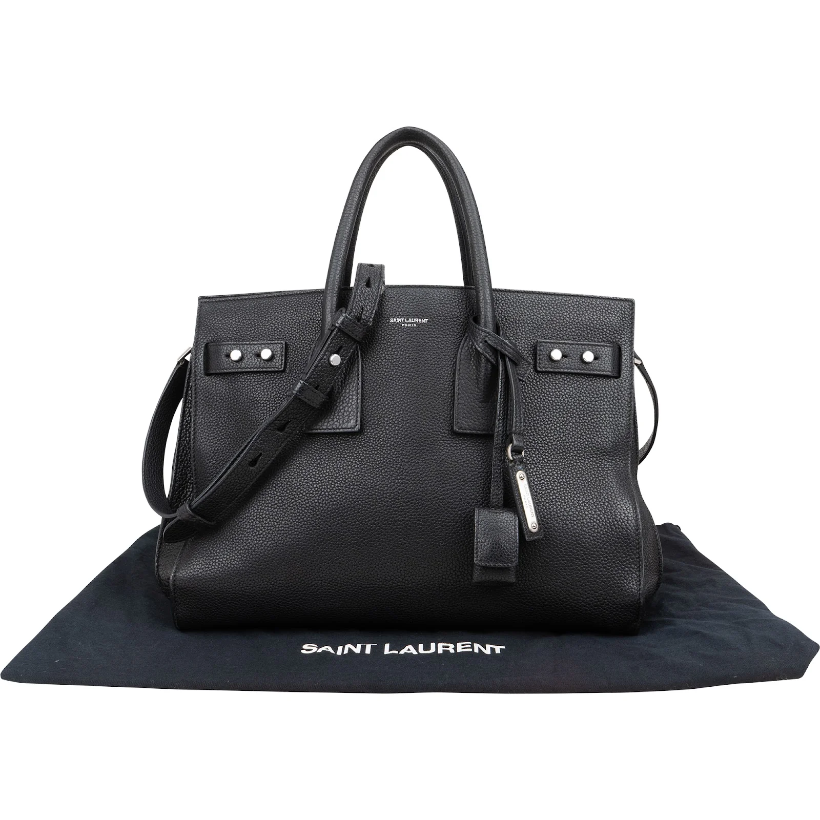 Saint Laurent Grained Leather Sac de Jour Handbag