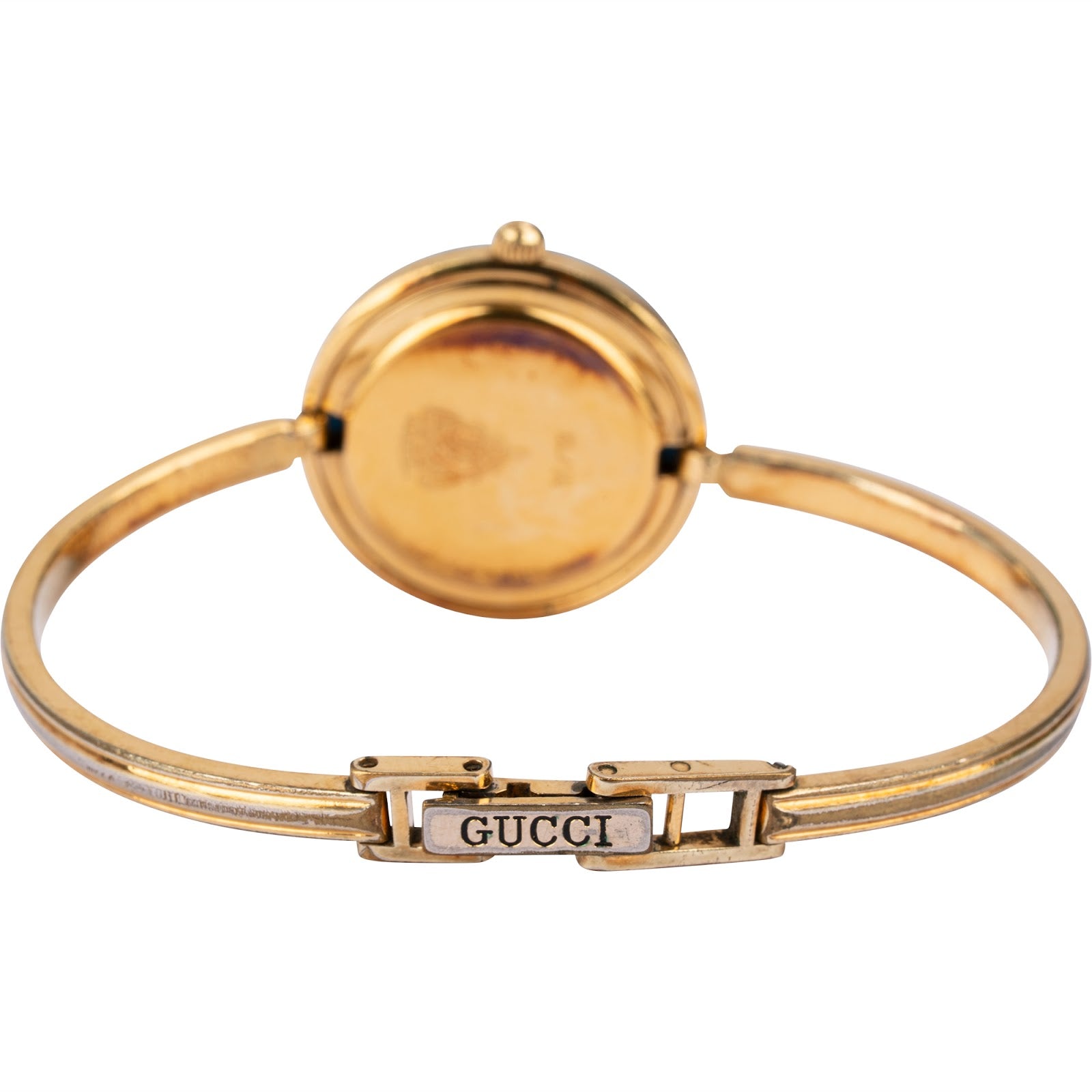 GUCCI goudkleurig armbandhorloge voor dames met verwisselbare rand, 11/12,2