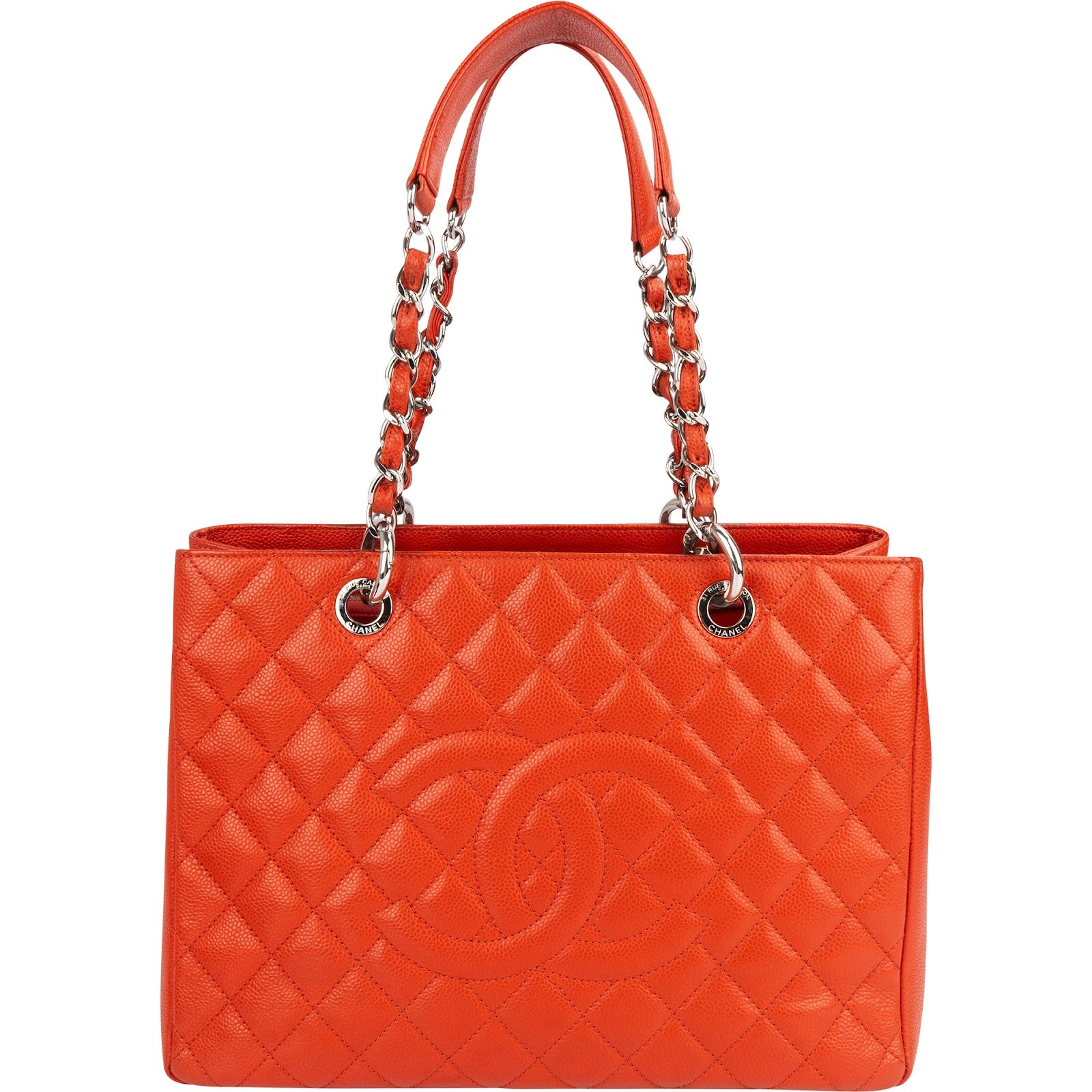Chanel Quilted Caviar Leather Grand Shopping Tote CC Shoulder Bag