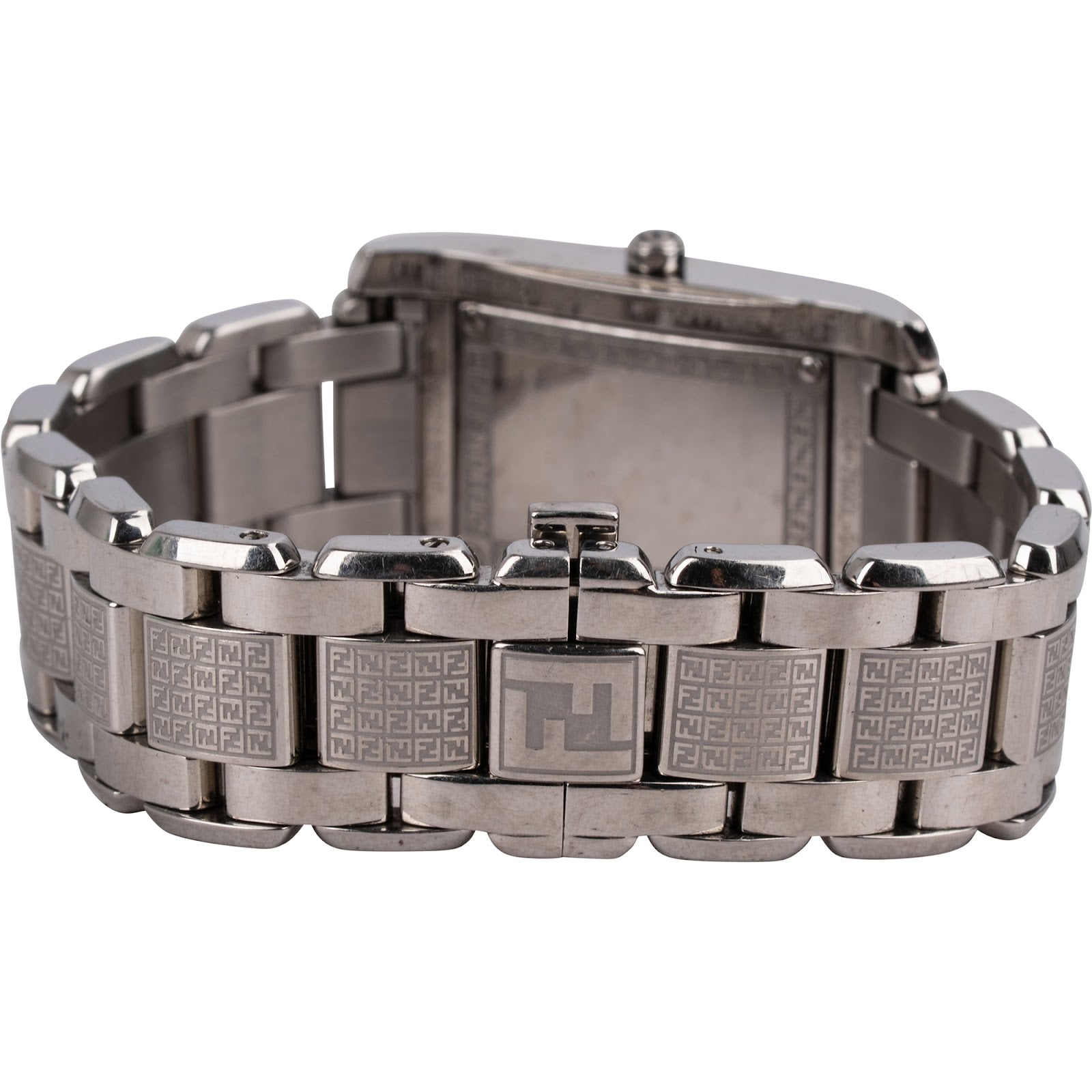 Fendi Silver Tone Classico Emblem FF Monogram 7600L Damenuhr
