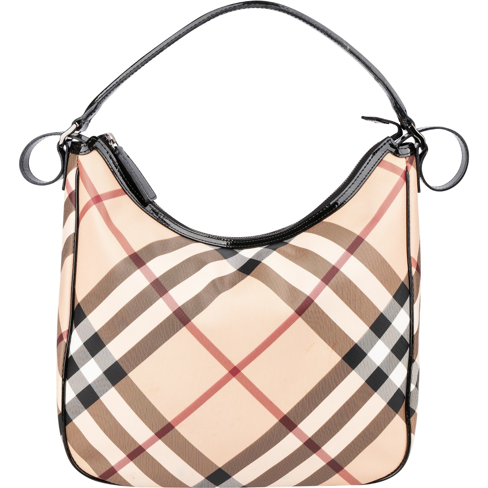 Burberry Nova-Check Monogram Hobo Shoulder Bag