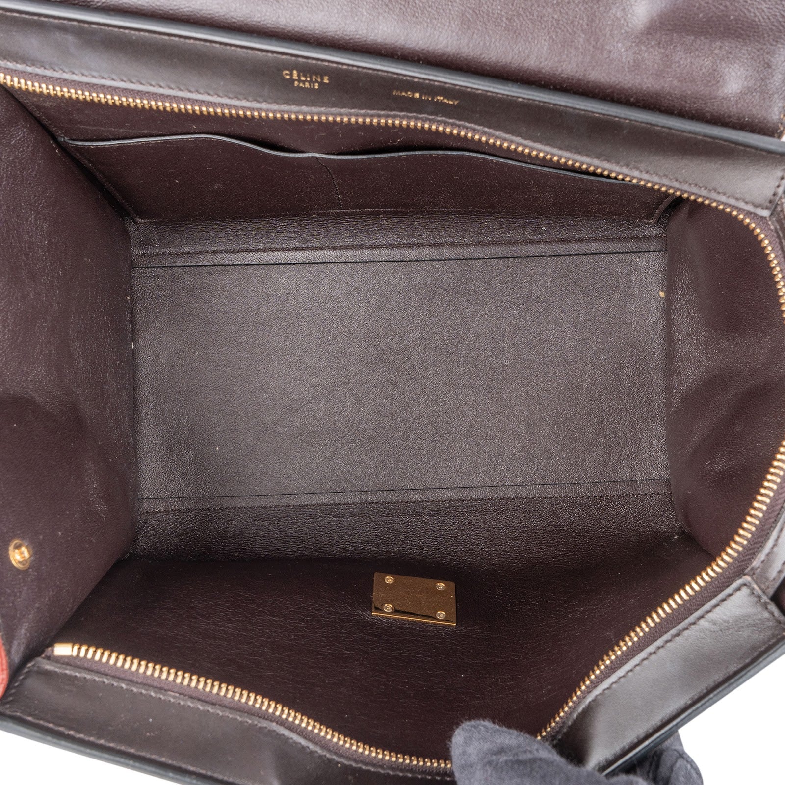 Céline Suede Leather Trapeze Handbag Tricolor