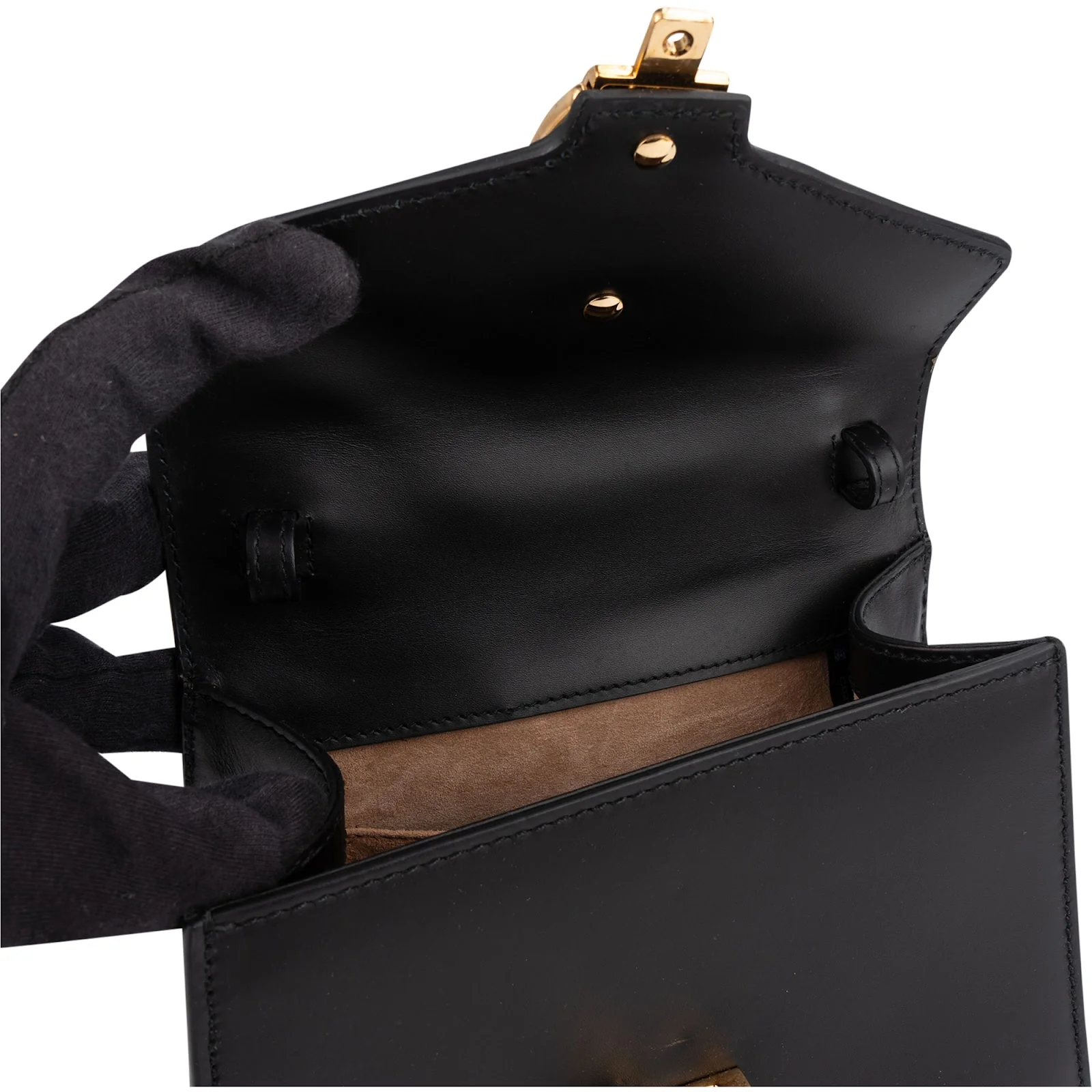 Gucci Black Leather Sylvie Sherry Line Handbag
