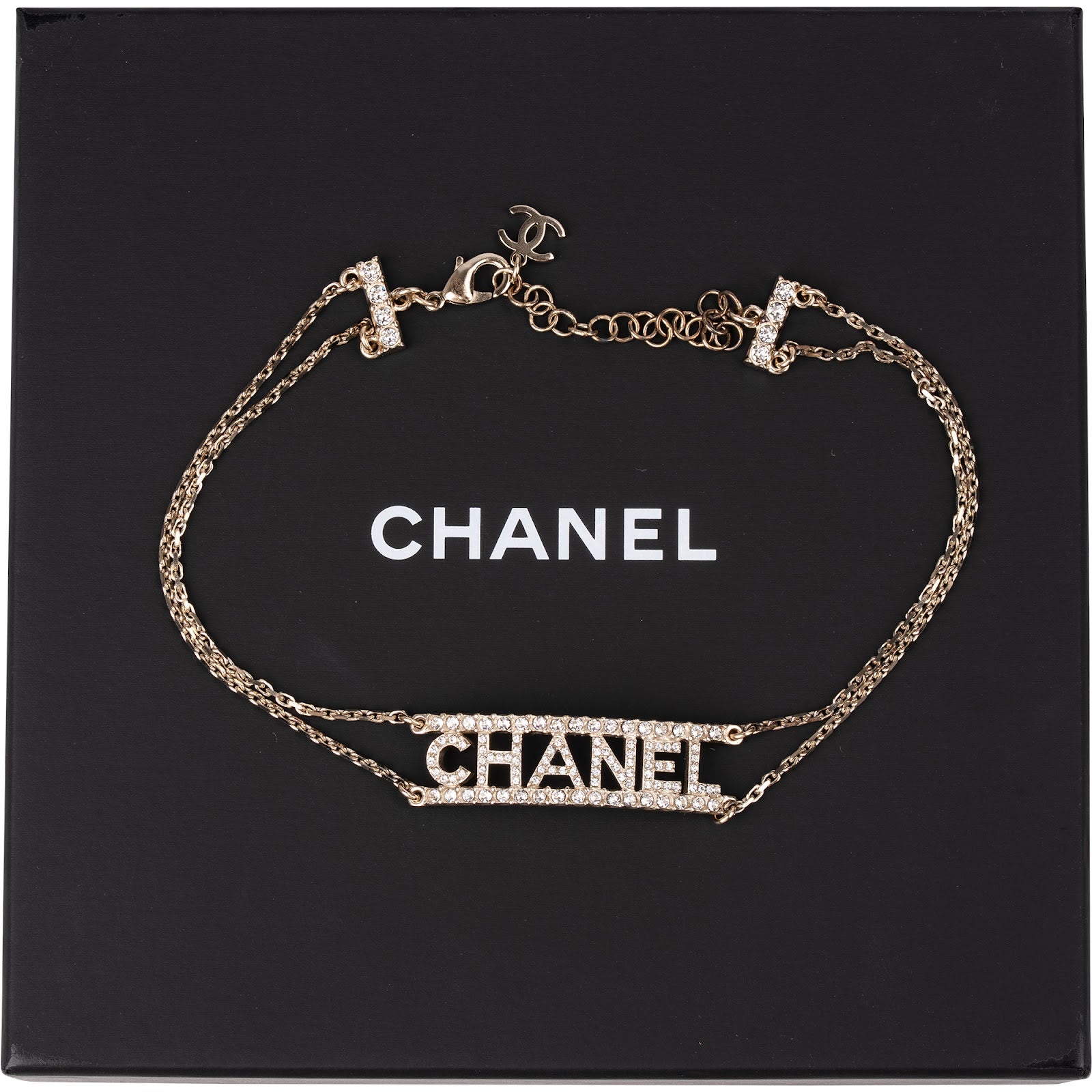 Chanel – Crystal Emblem Choker Necklace AB8049