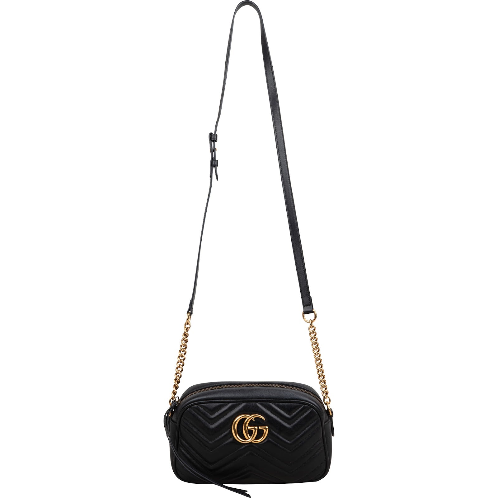 Gucci Chevron Matelassé Leather GG Marmont Camera Crossbody Bag