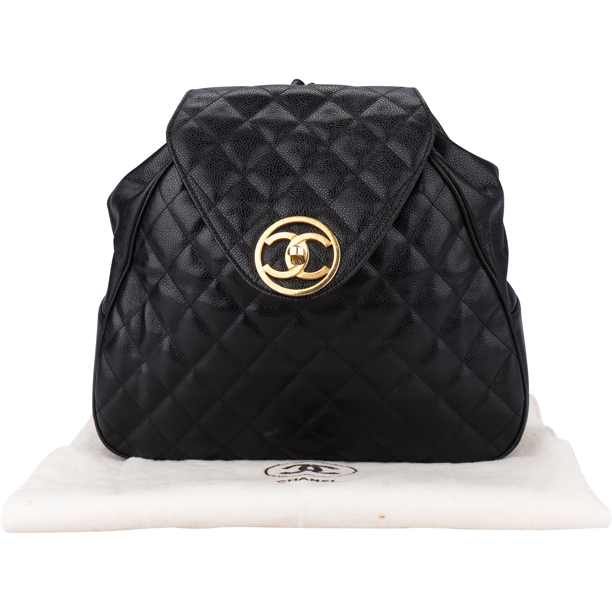 Chanel - Quilted Caviar Leather Chain Backpack