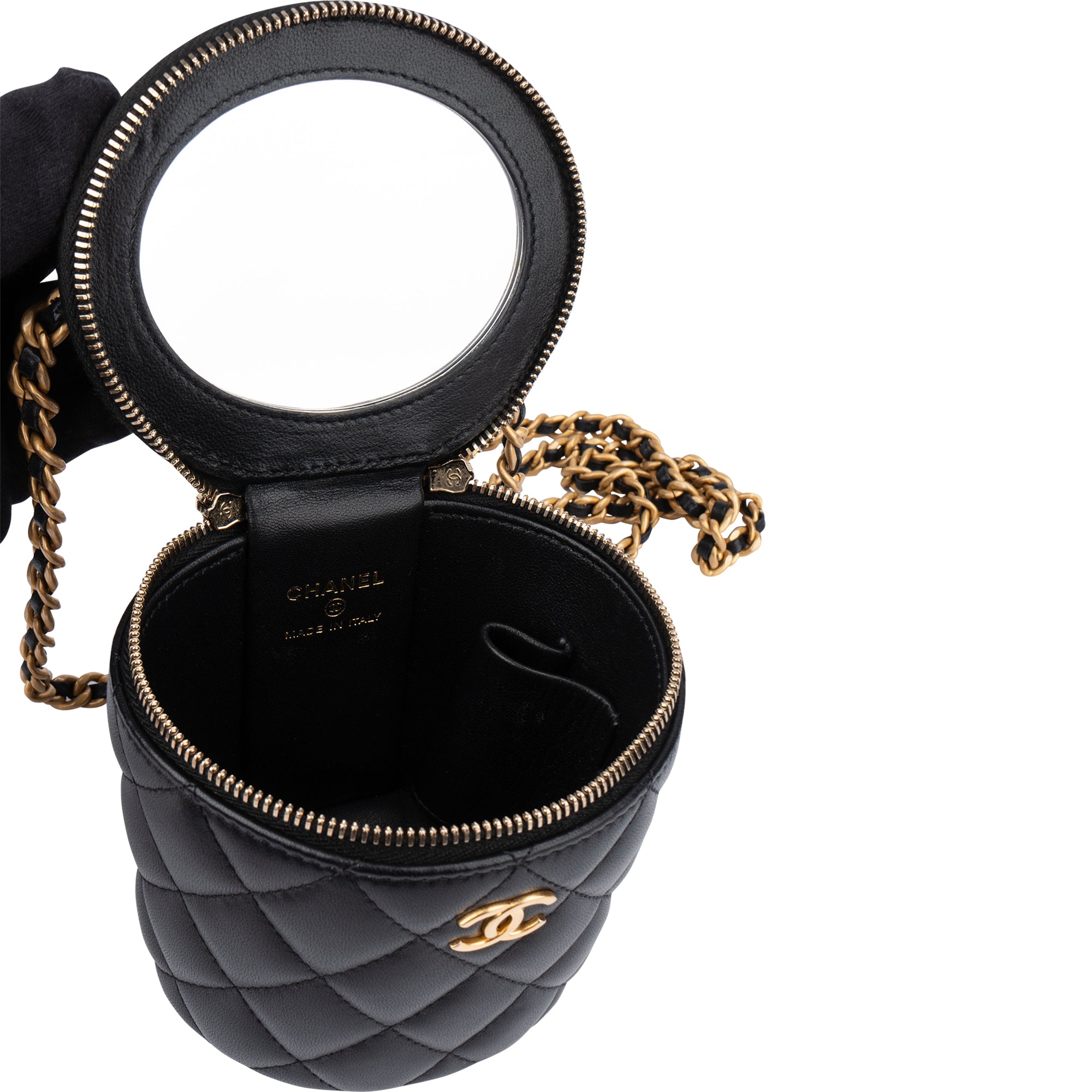 Mini sac à bandoulière « Vanity » en agneau matelassé Chanel