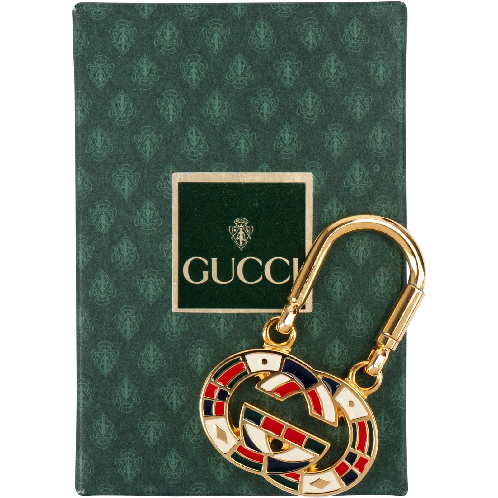 GUCCI - Enamel Interlocking G-sleutelhanger