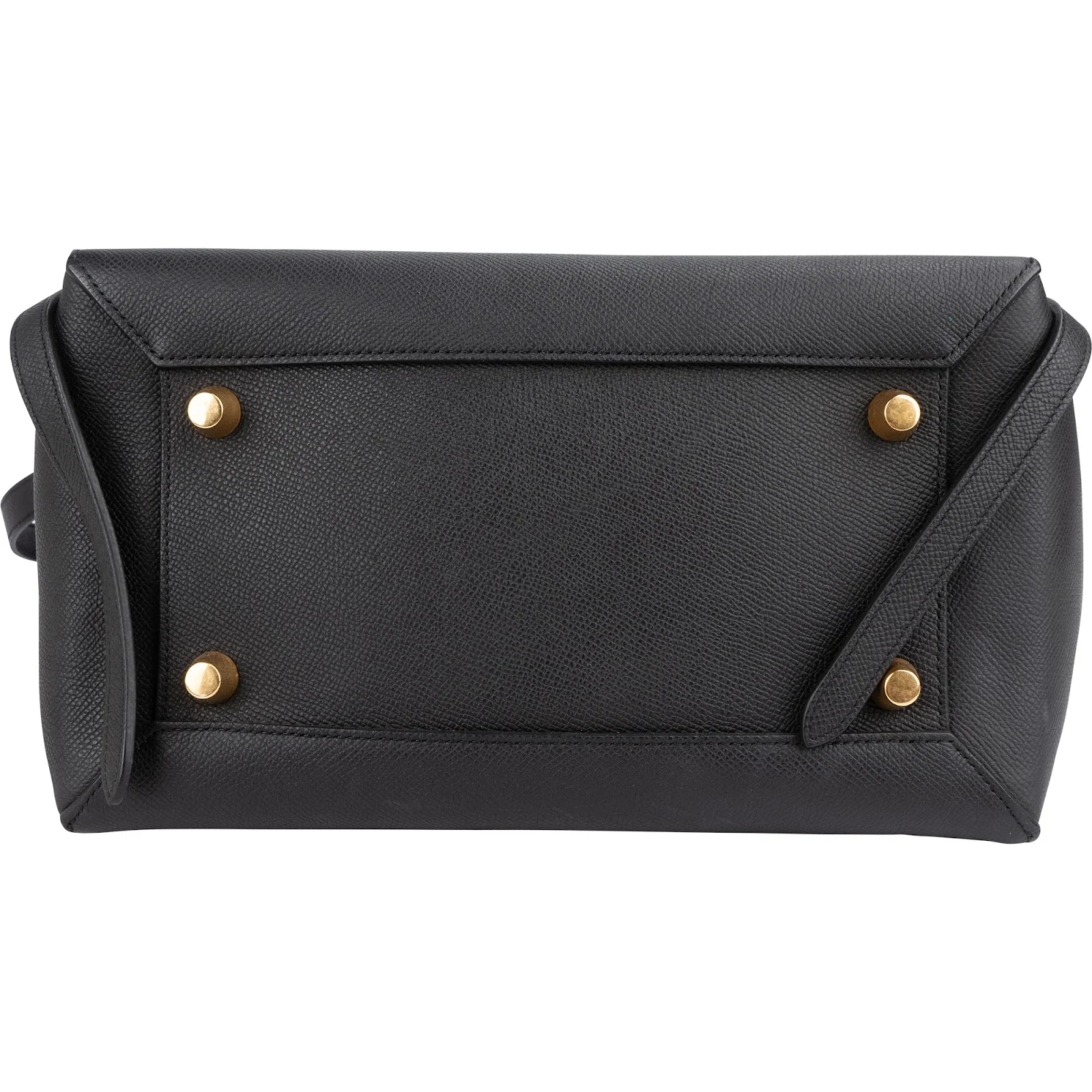 Céline Black Grained Leather Belt Handbag