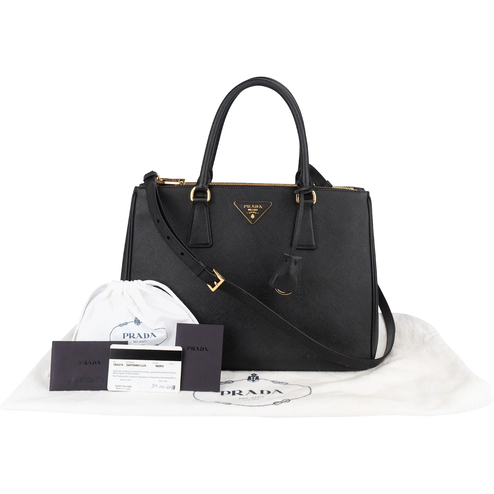 Prada Back Saffiano Leather Galleria Handbag