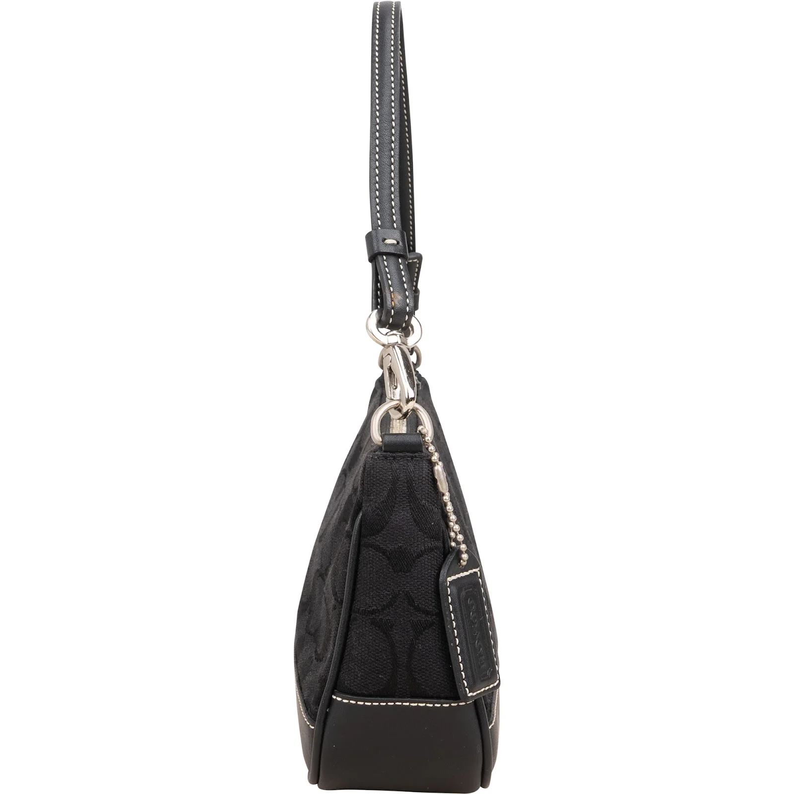 Coach Black Signature Monogram Pochette Handbag