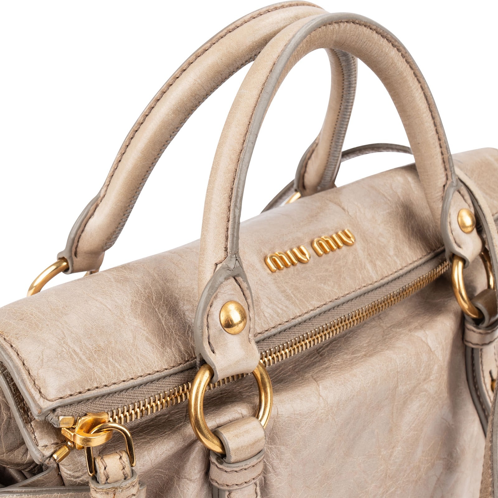 Miu Miu – Vitello Lux leren schoudertas met strik