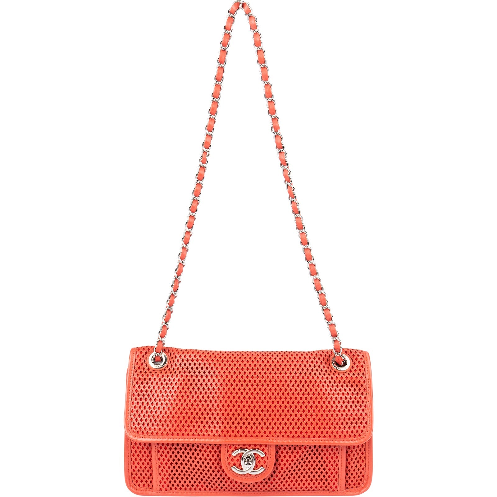 Chanel - Perforated Leather Single Flap Shoulder Bag