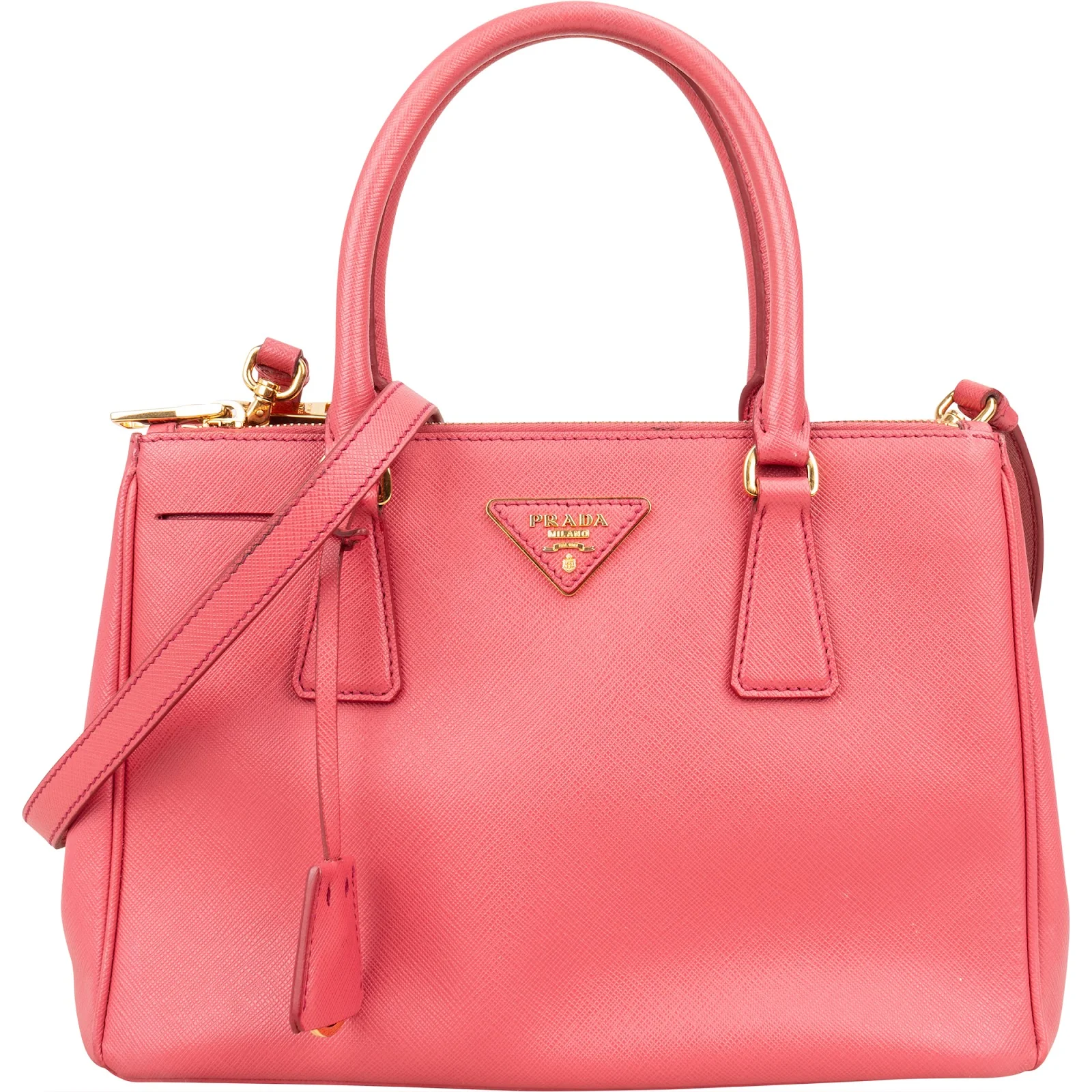 Prada Pink Saffiano Leather Galleria Handbag