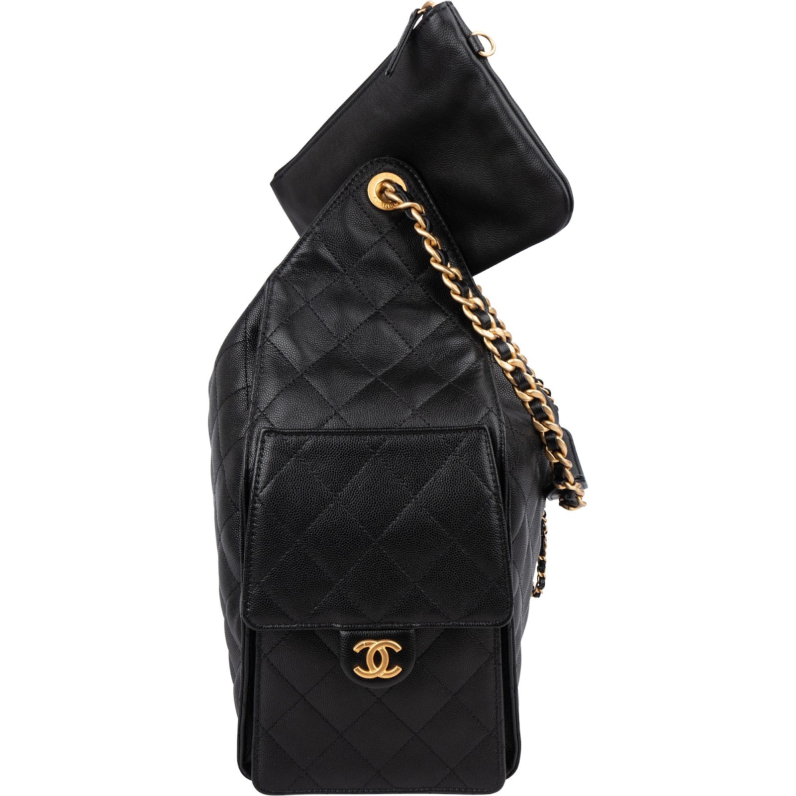 Chanel 25 Caviar Leather CC Drawstring Shoulder Bag