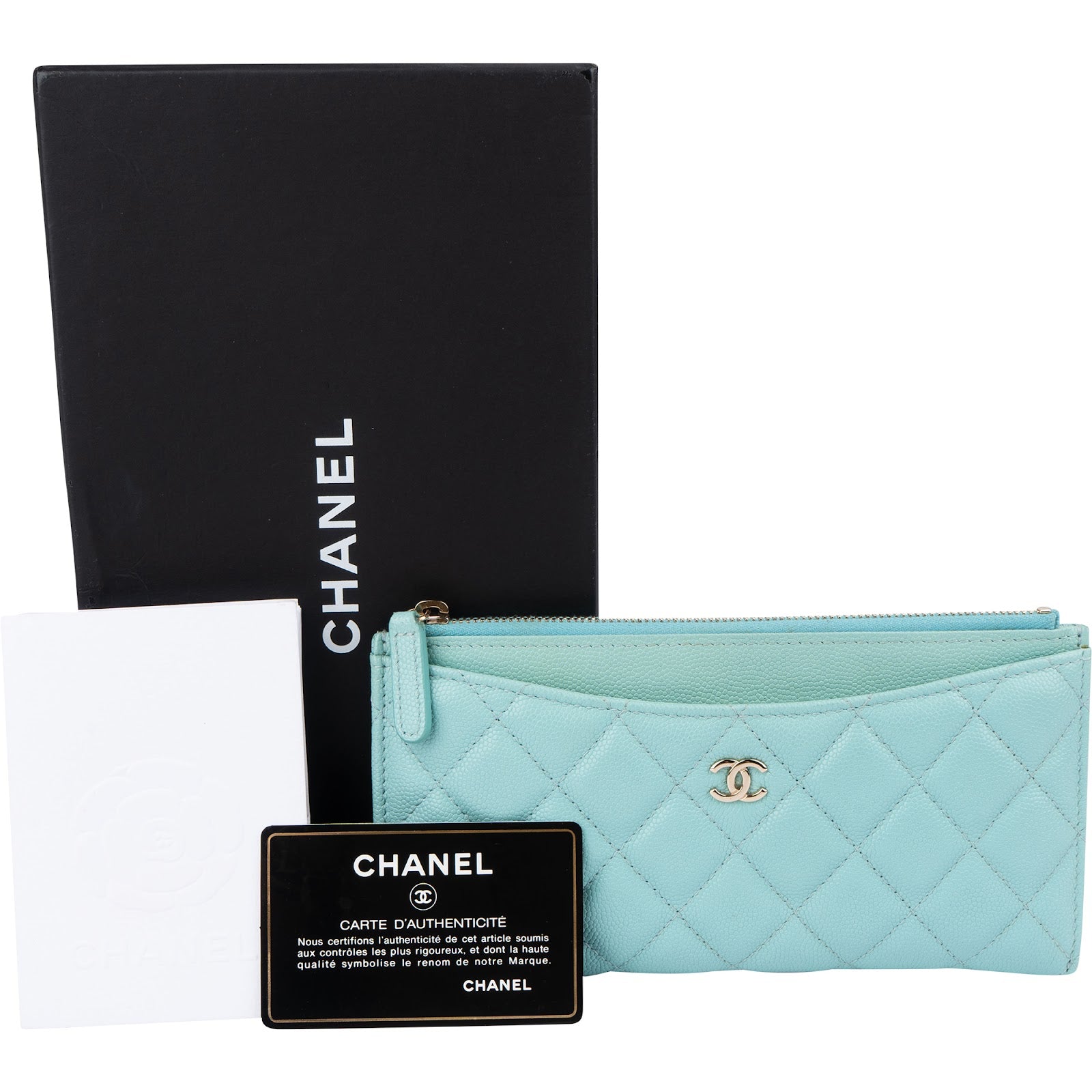 Chanel Quilted Caviar Leather Quilted Long Zipped Wallet