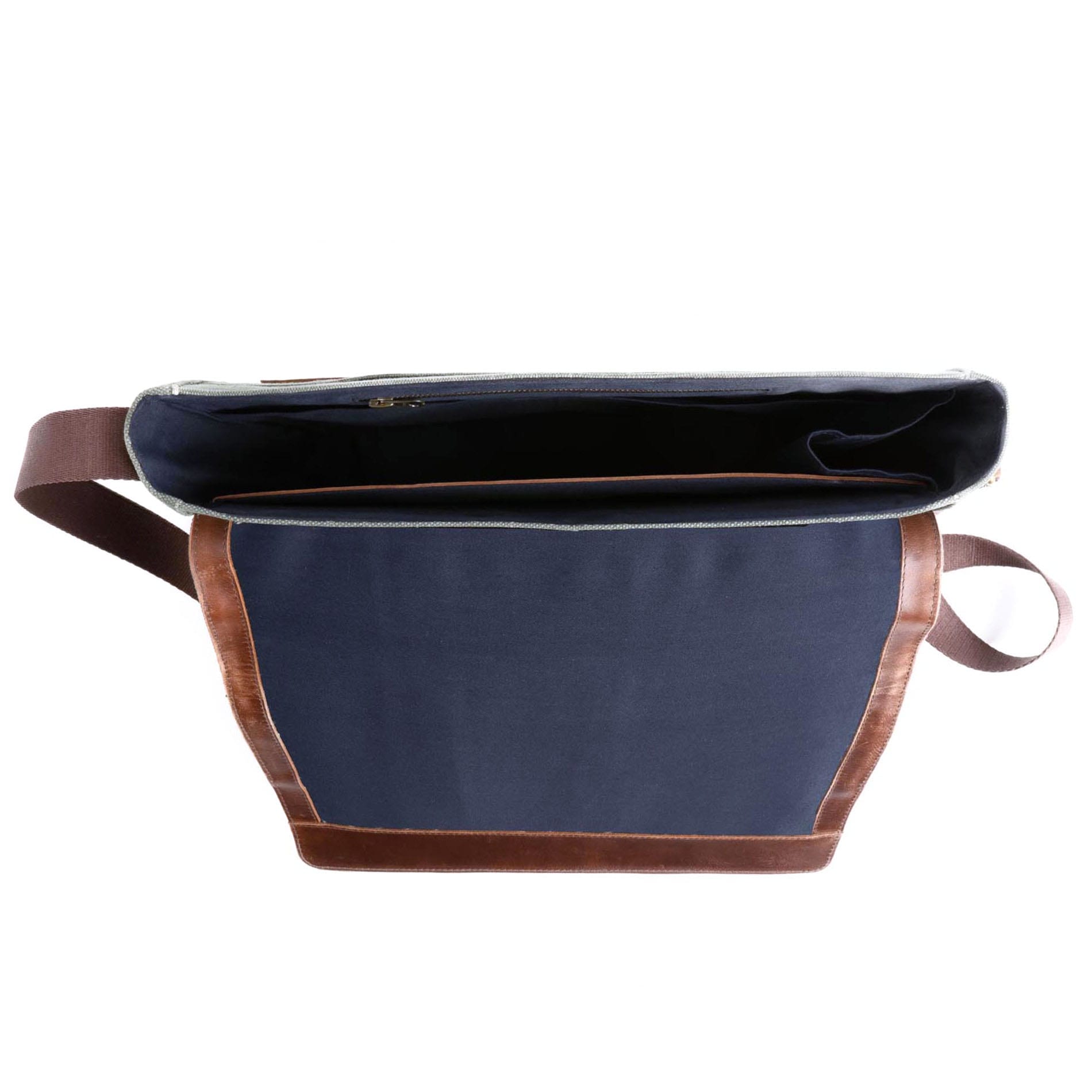 Messenger Bag Times Leder - BROWN/Blue