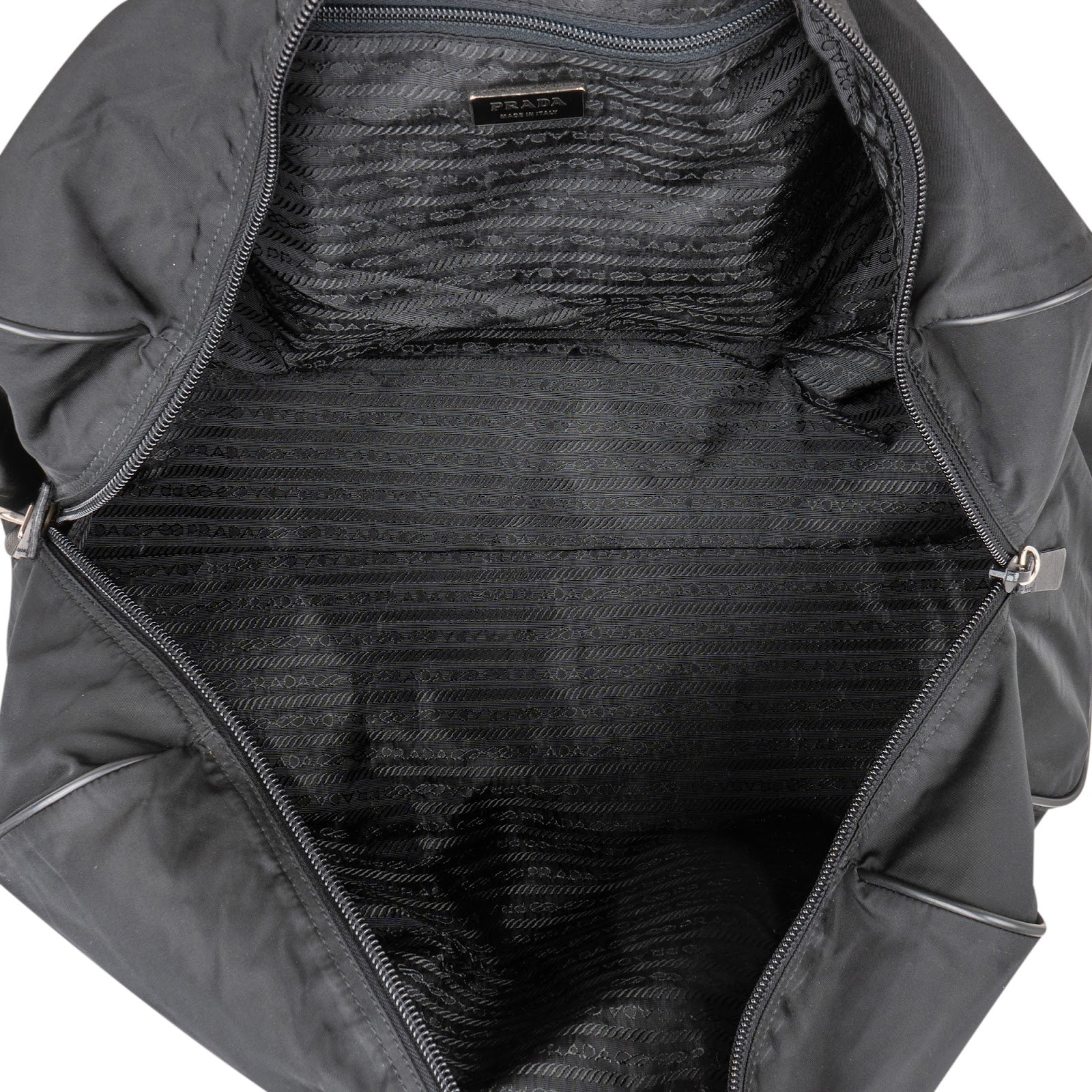 Prada Nylon Triangle Duffle Weekender 50