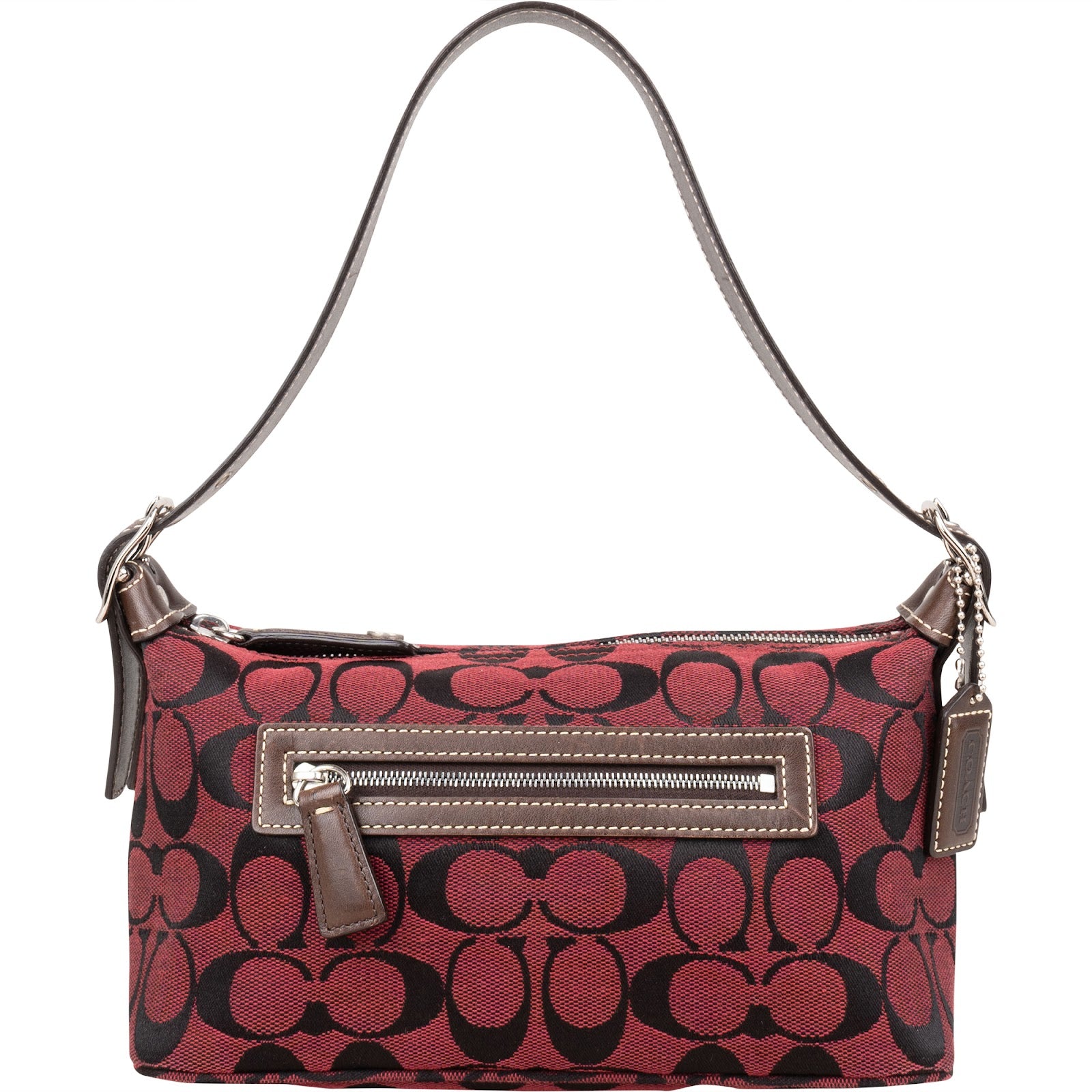 Coach Red Monogram Signature Demi Mini Handbag