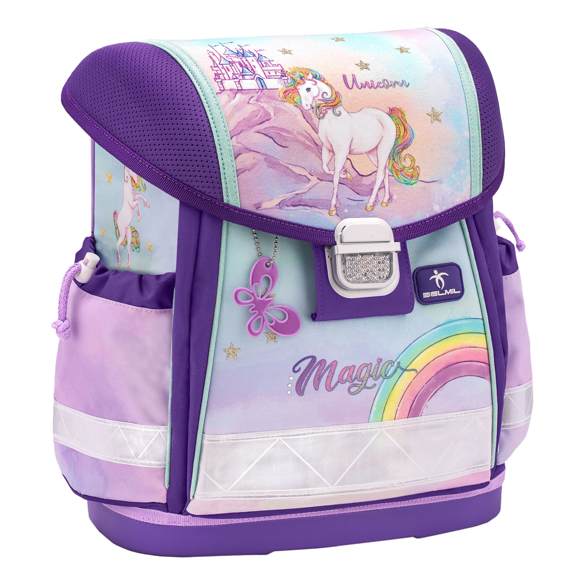 Classy ergonomisches Schulranzen-Set 4-teilig - Rainbow Unicorn Magic 