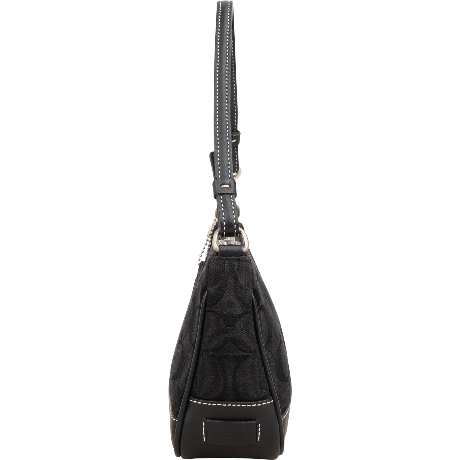 Coach Black Signature Monogram Pochette Handbag