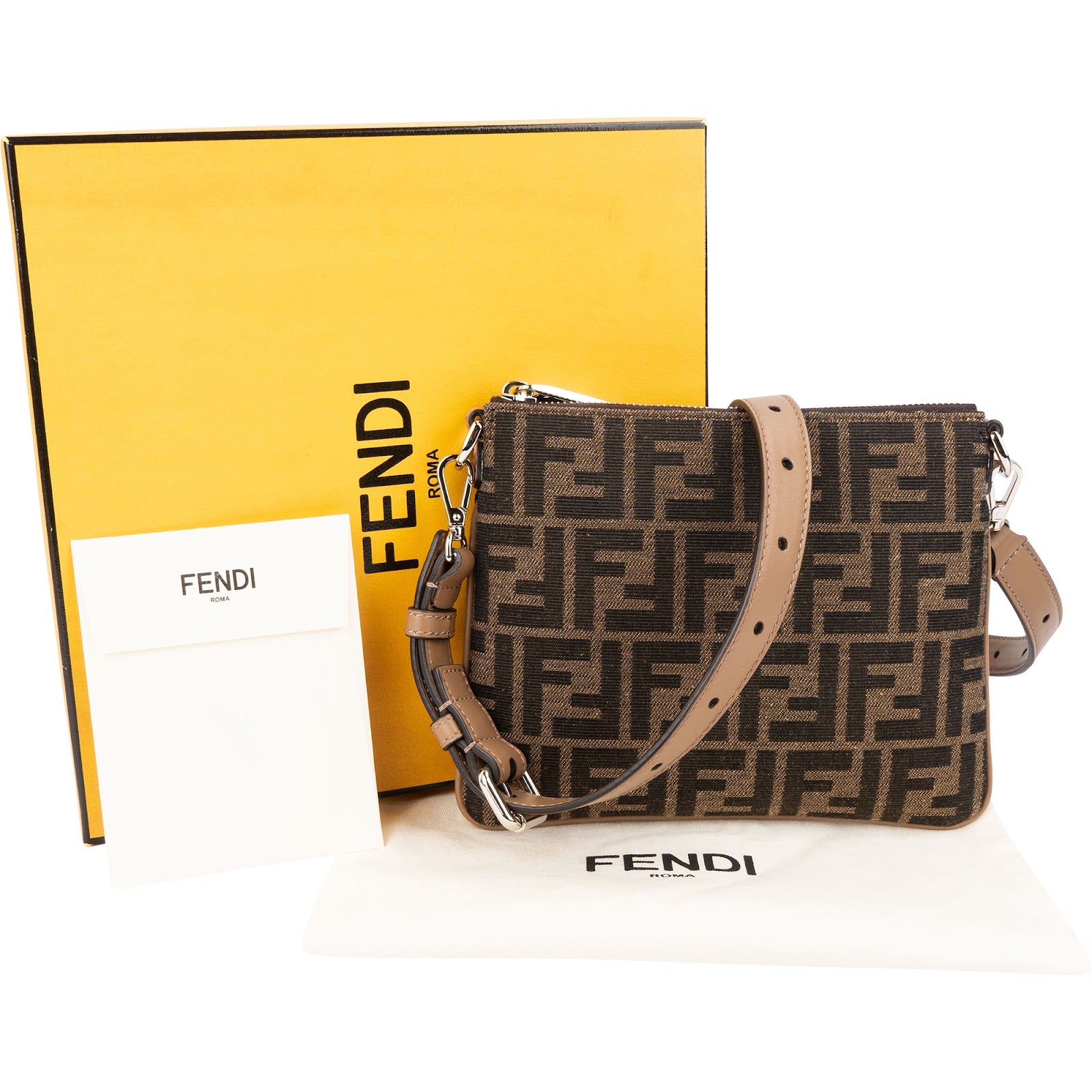 Fendi - Monogram Zucca Canvas Camera-schoudertas