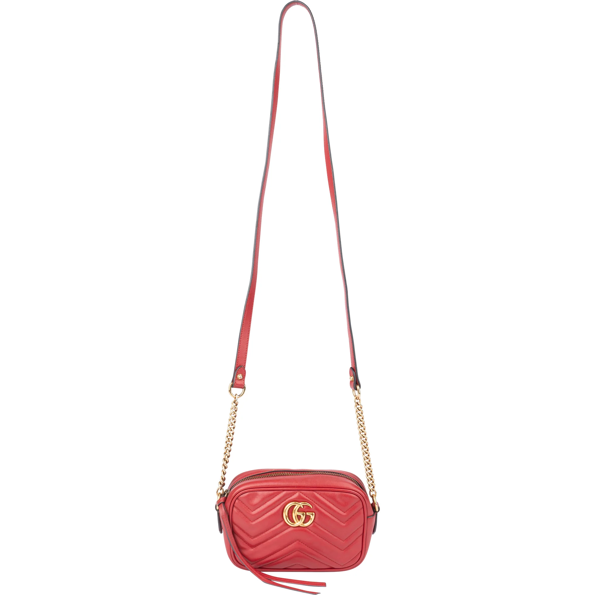 Gucci Chevron Leather GG Marmont Crossbody bag