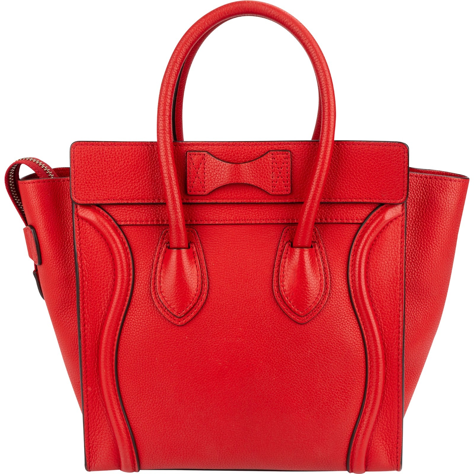 Céline Drummed Calfskin Nano Luggage Tote Handbag