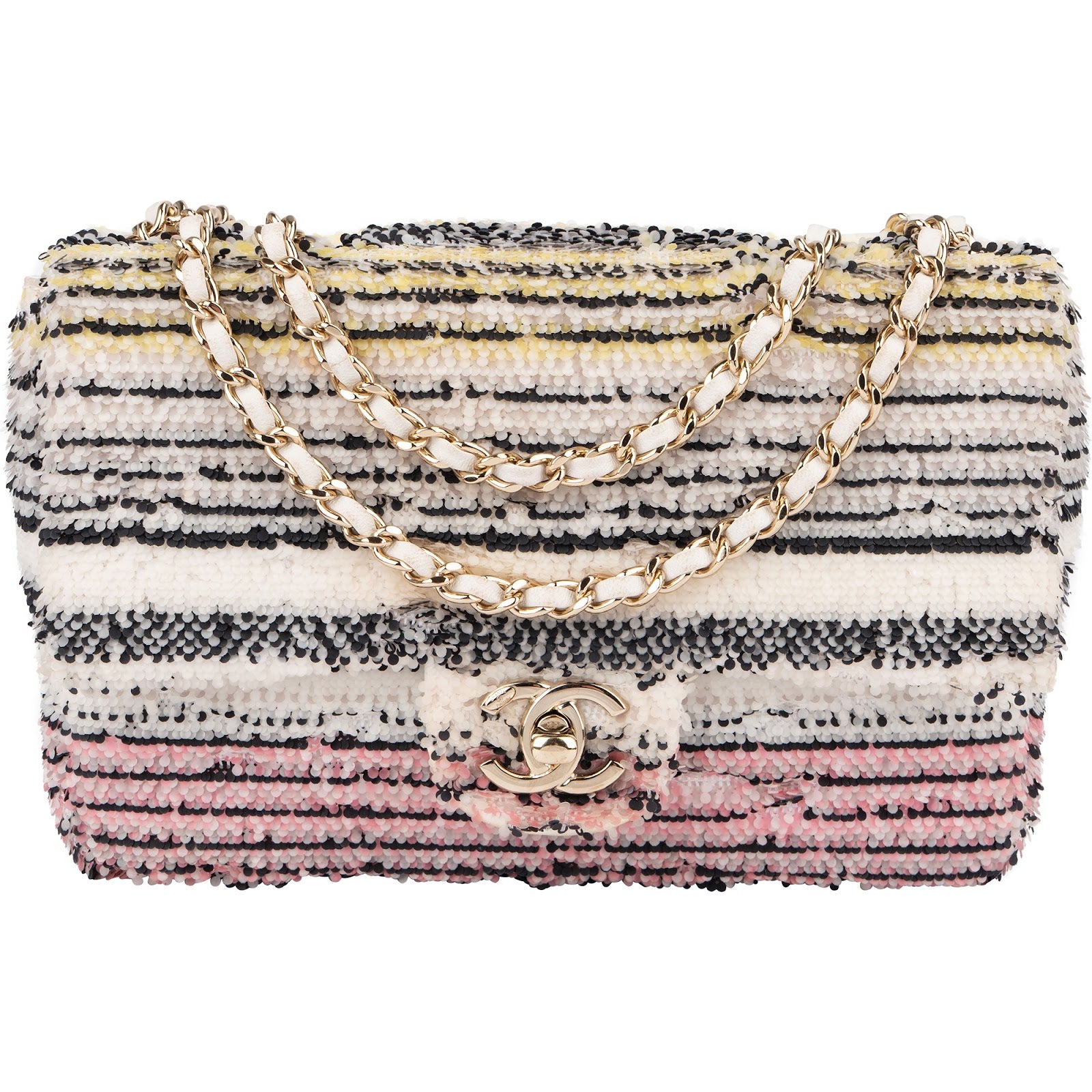 Chanel - Sequin Multicolor Single Flap Crossbody Bag