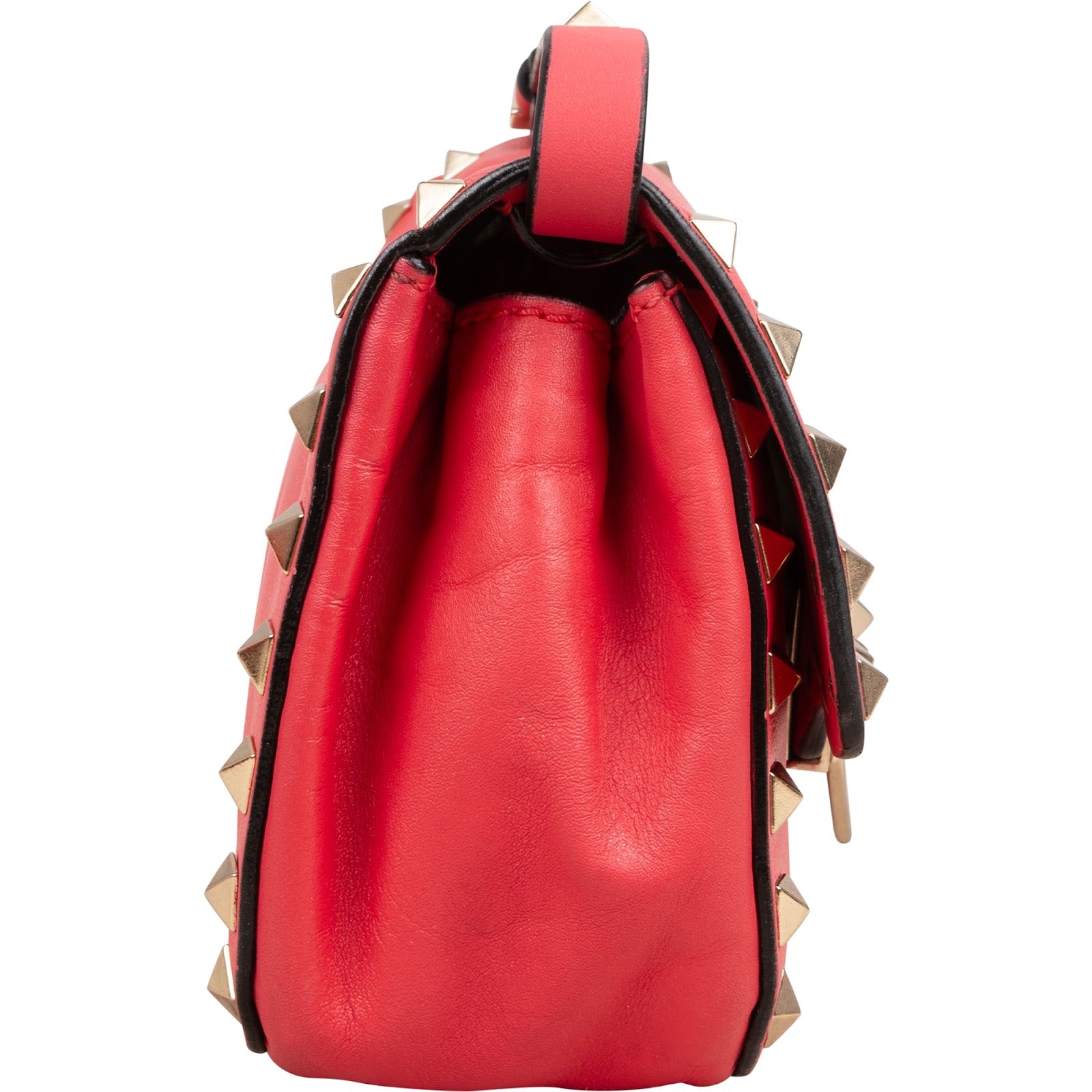 Valentino Garavani Pink Leather Rockstud Flap Crossbody Bag