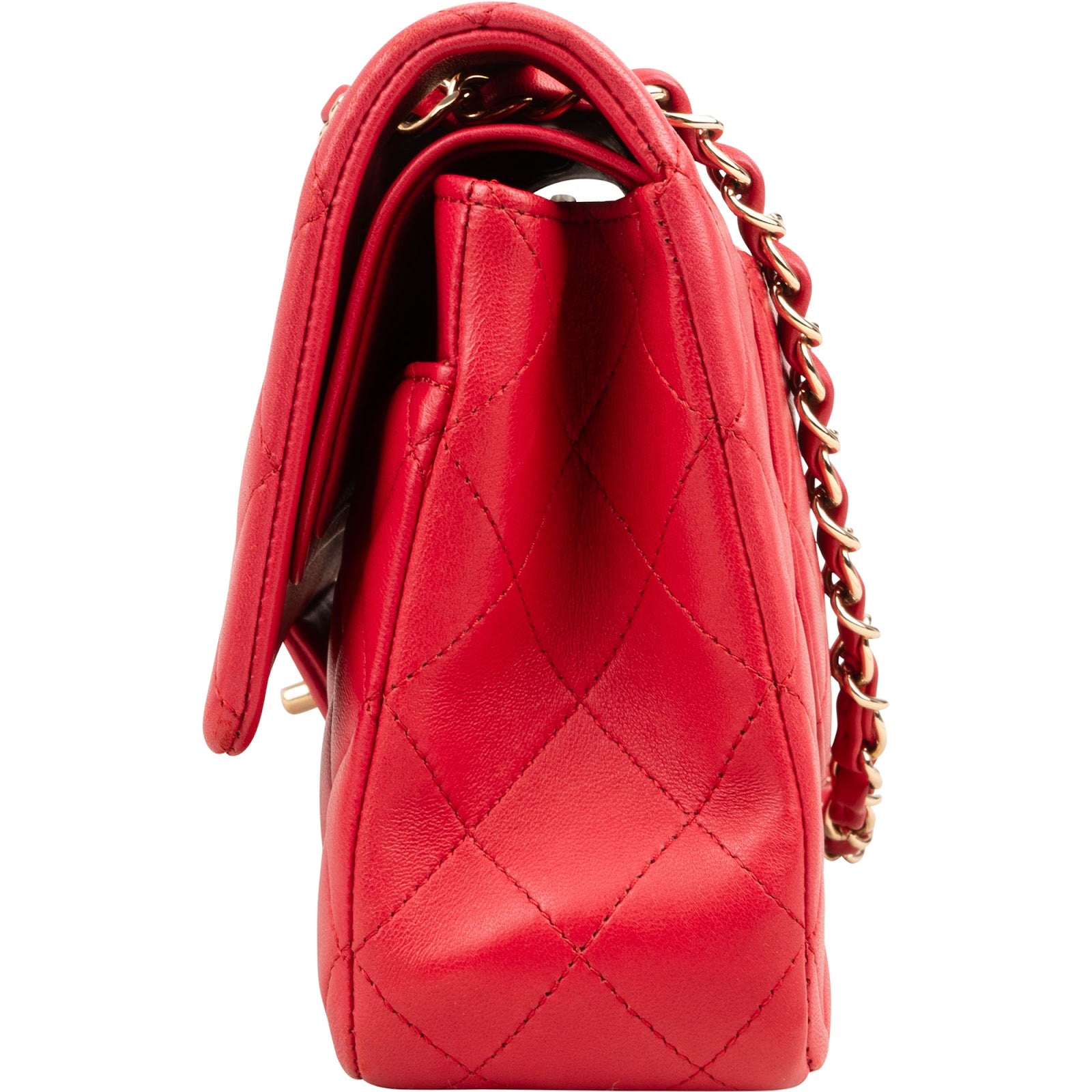 Chanel Quilted Lambskin Medium Double Flap Shoulder Bag Hot Pink