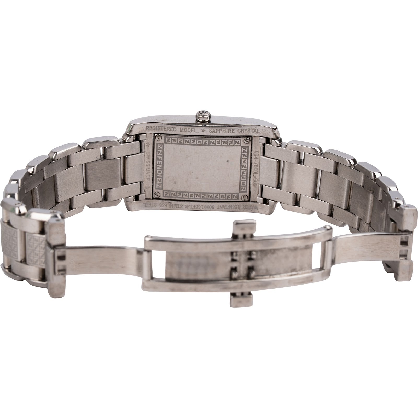 Fendi Silver Tone Classico Emblem FF Monogram 7600L Damenuhr