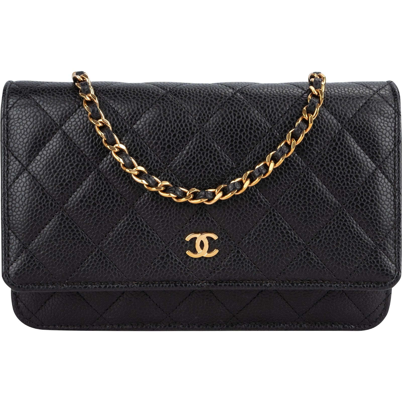 Chanel Quilted Caviar Leather Wallet on a Chain