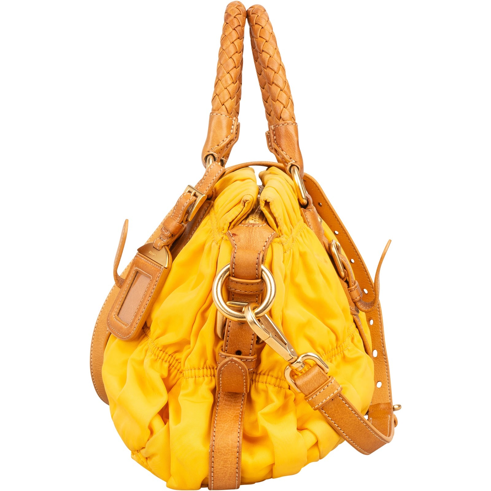 Prada - Tessuto Gaufre Woven Handle Satchel Bag