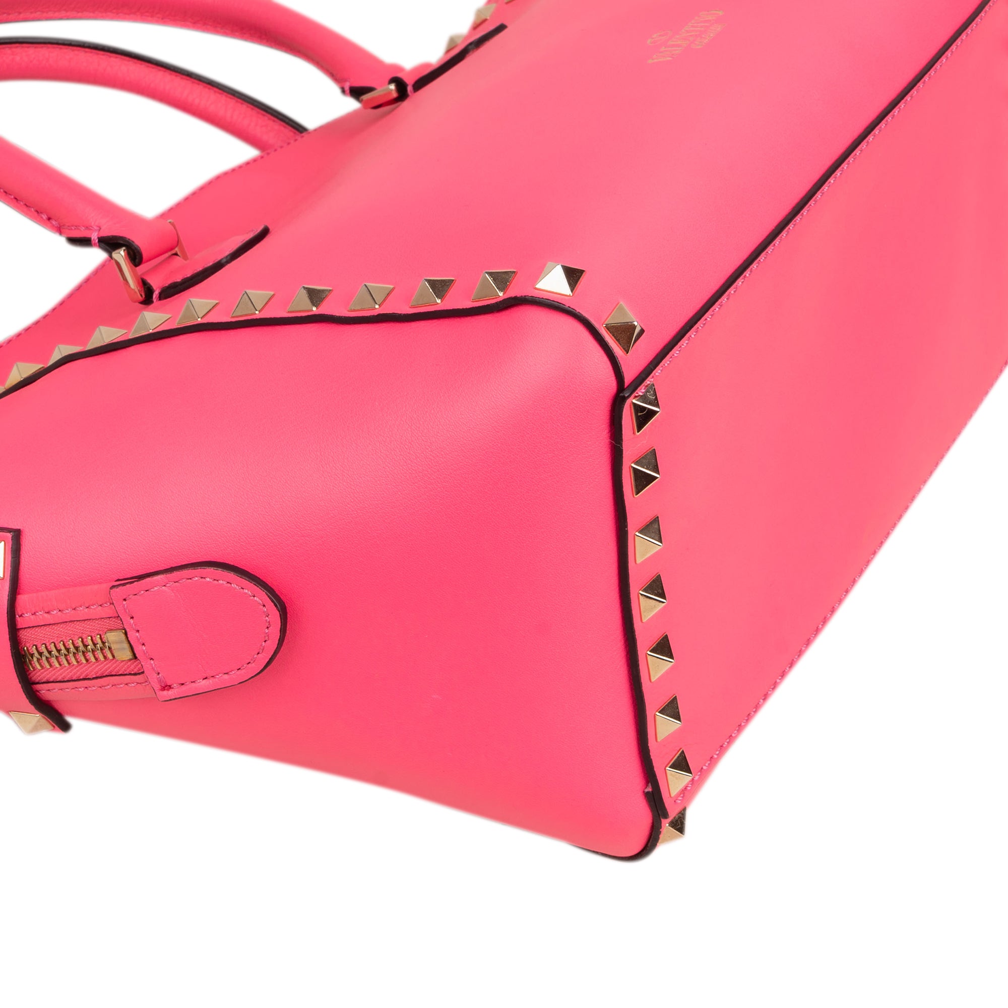 Valentino Garavani neonroze leren Rockstud-handtas