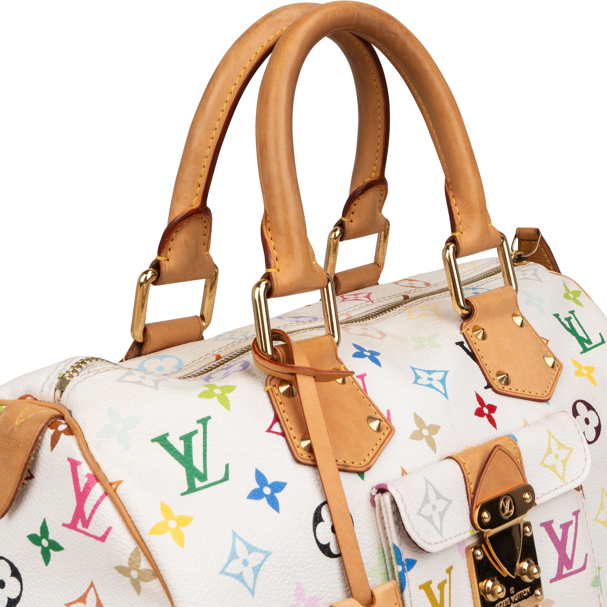 Louis Vuitton Canvas Murakami Multicolor Monogram Speedy 30 Boston Bag