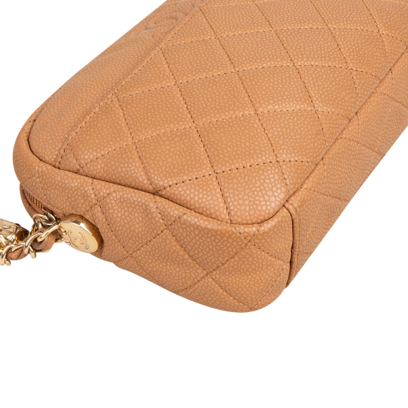 Chanel Quilted Caviar Leather Tassel Camera Crossbody Bag