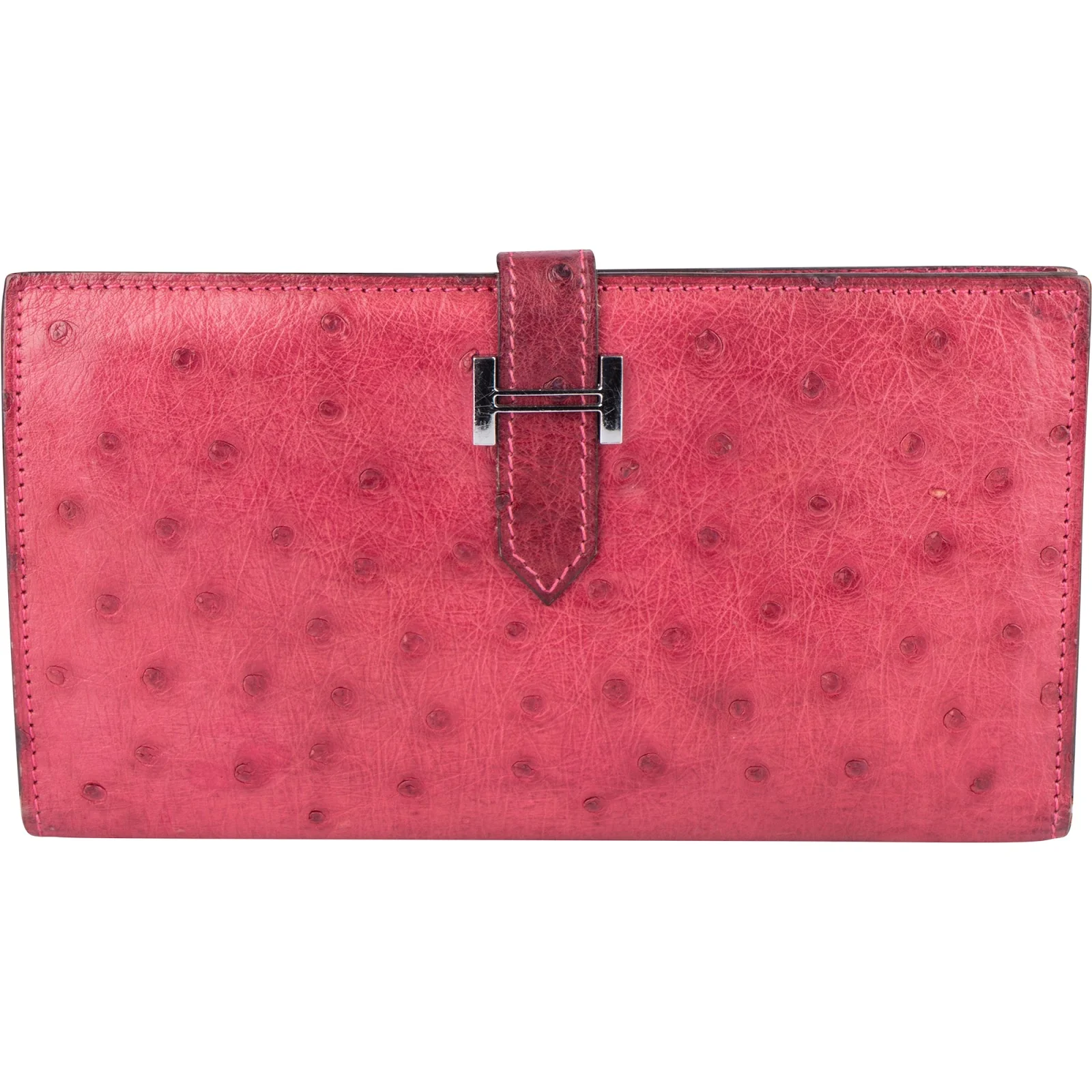 Hermès Pink Ostrich Béarn Wallet