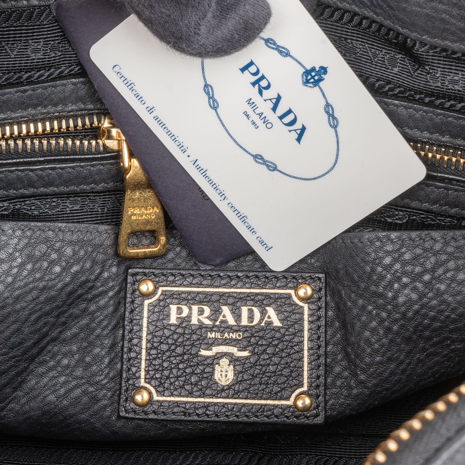 Prada Vitello Daino Leather Tote Handbag