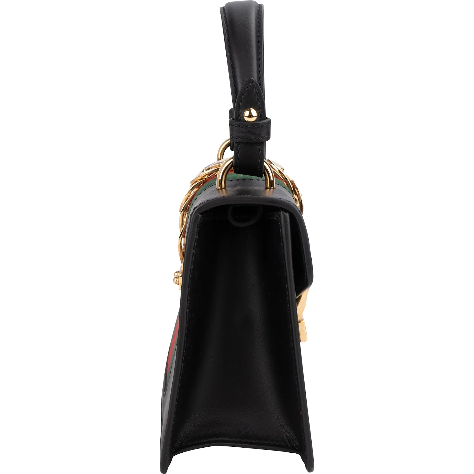 Gucci Black Leather Sylvie Sherry Line Handbag