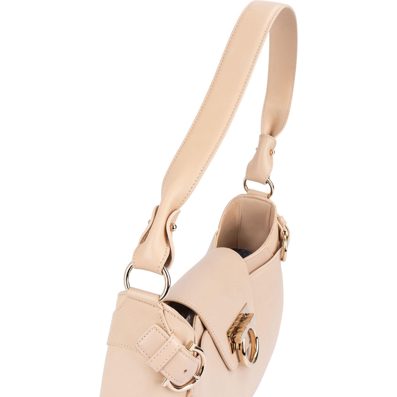Salvatore Ferragamo Leather Gancini Buckle Shoulder Bag