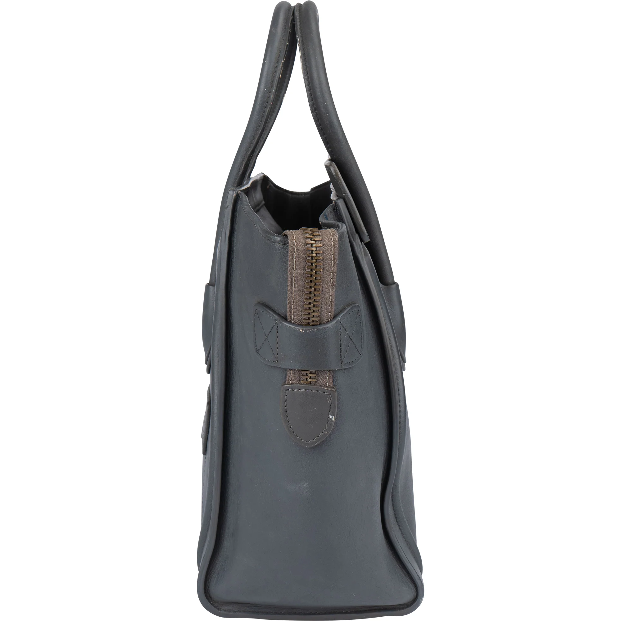 Céline Grey Leather Luggage Handbag