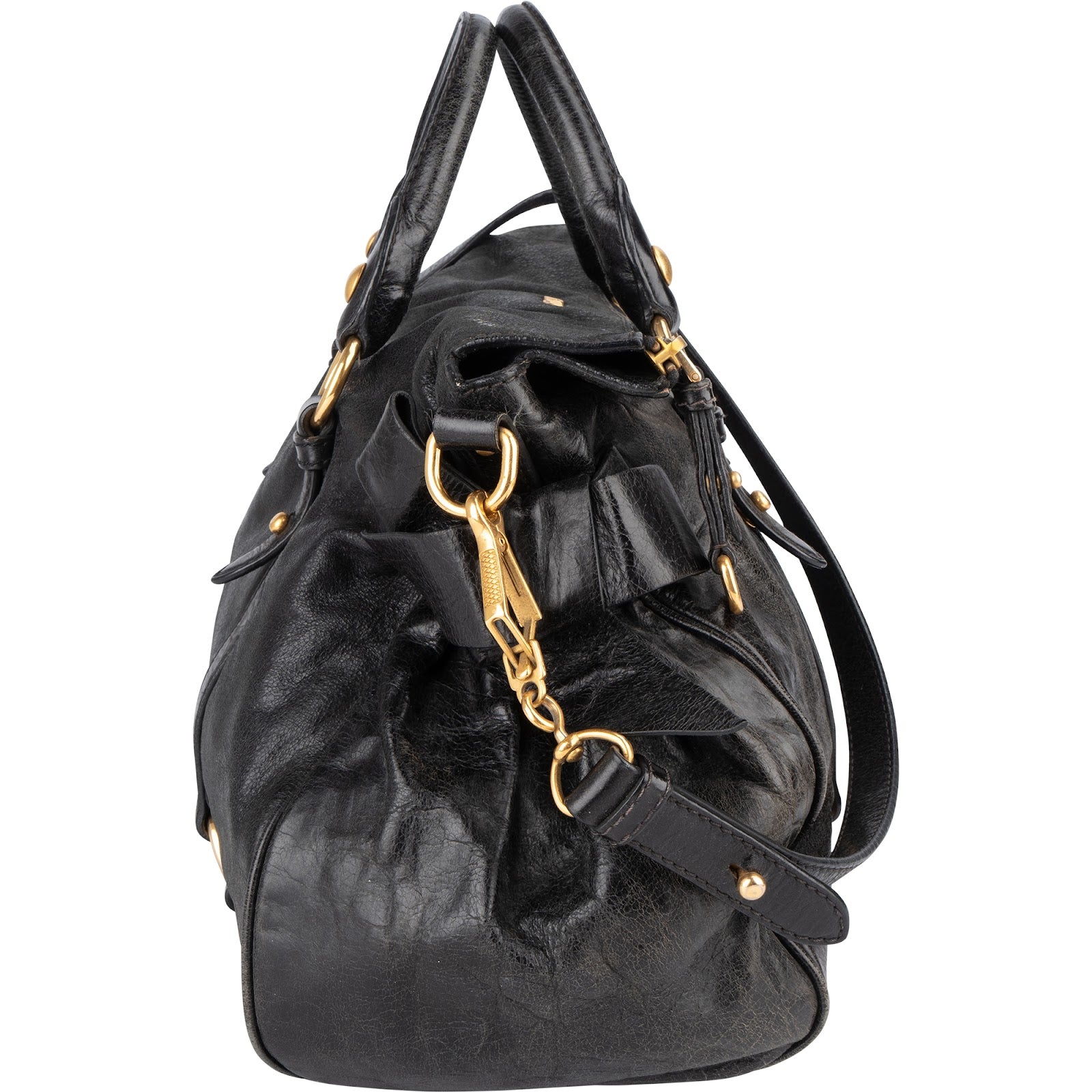 Miu Miu Vitello Lux Leather City Handbag