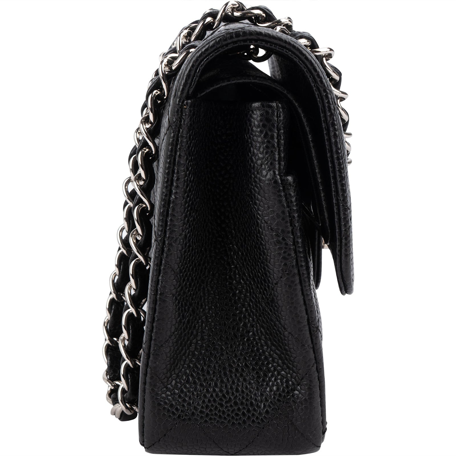 Chanel Quilted Caviar Leather Small Double Flap Shoulder Bag