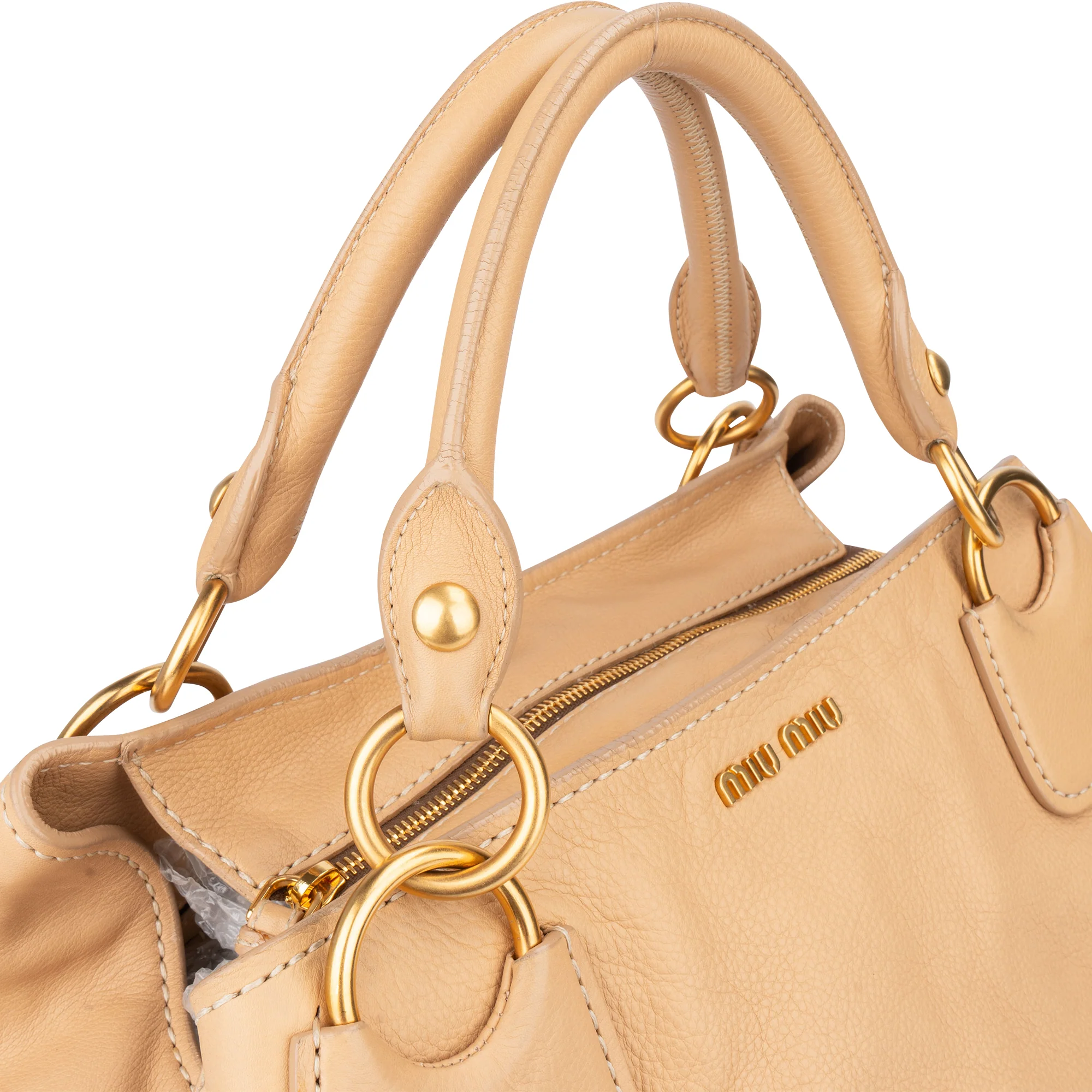 Miu Miu Beige Soft Leather Classic Handbag